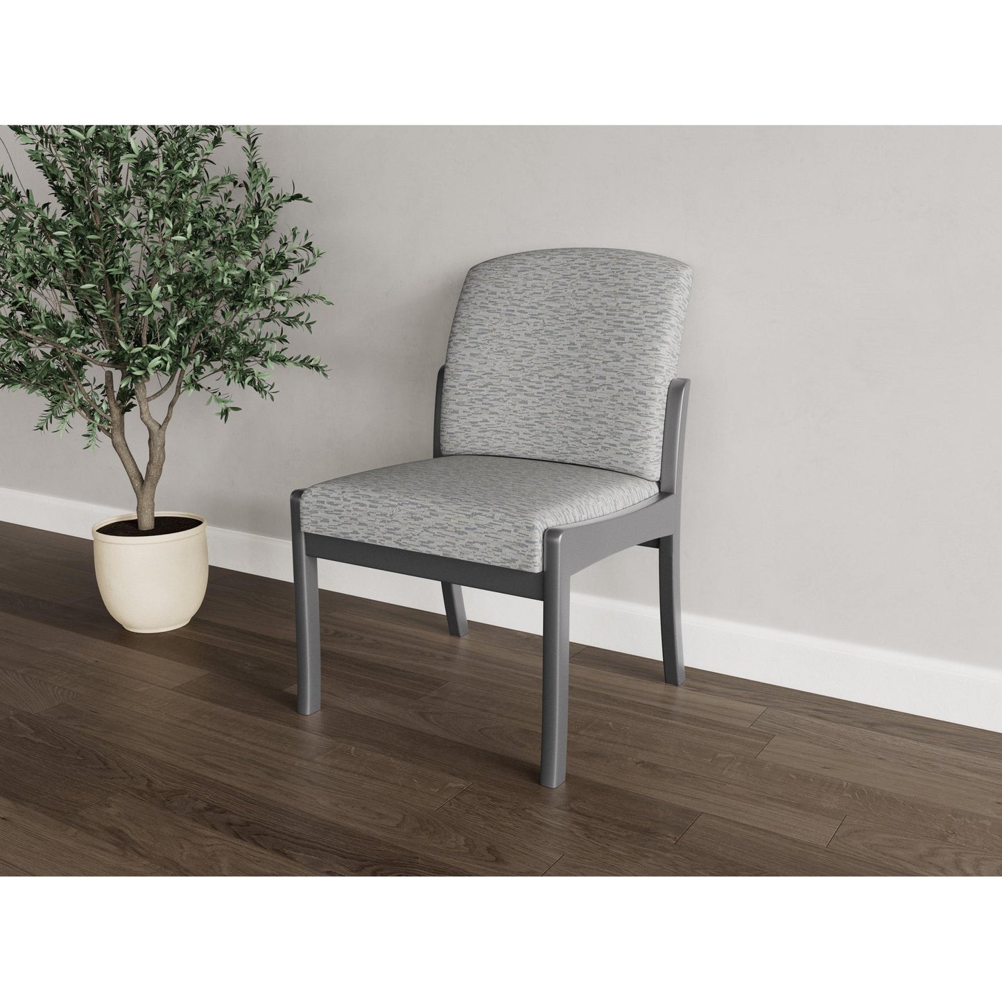 Weston Waiting Reception Armless Guest Chair Wood Frame