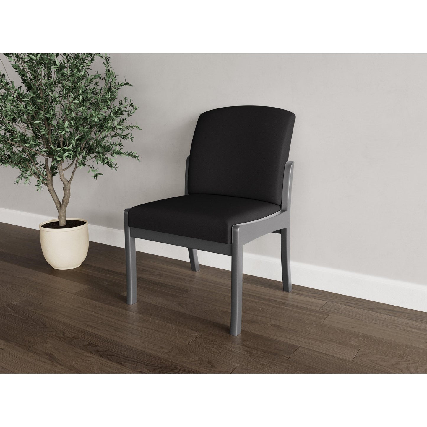 Weston Waiting Reception Armless Guest Chair Wood Frame
