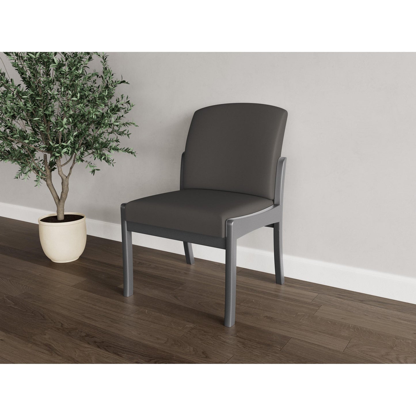 Weston Waiting Reception Armless Guest Chair Wood Frame