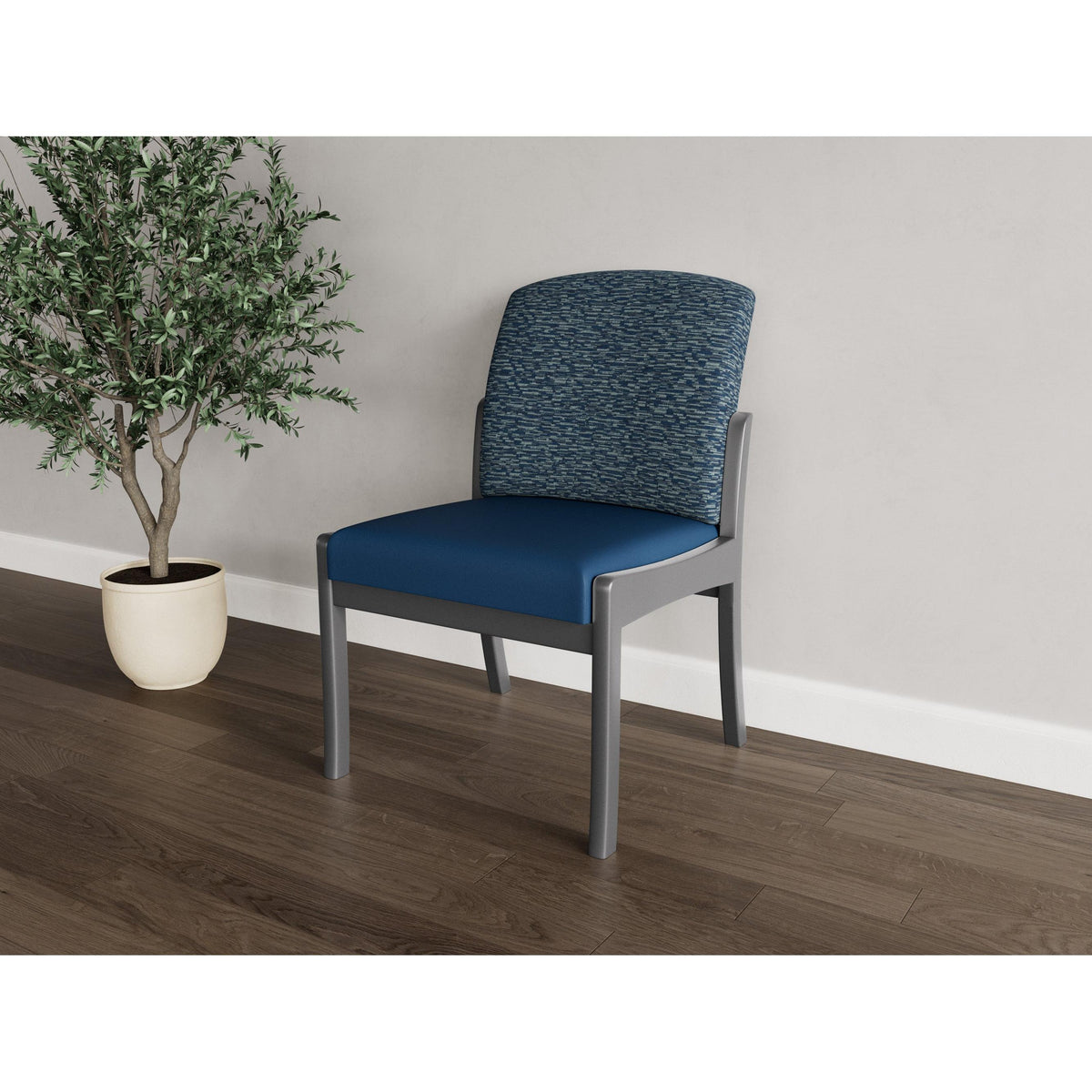 Weston Waiting Reception Armless Guest Chair Wood Frame