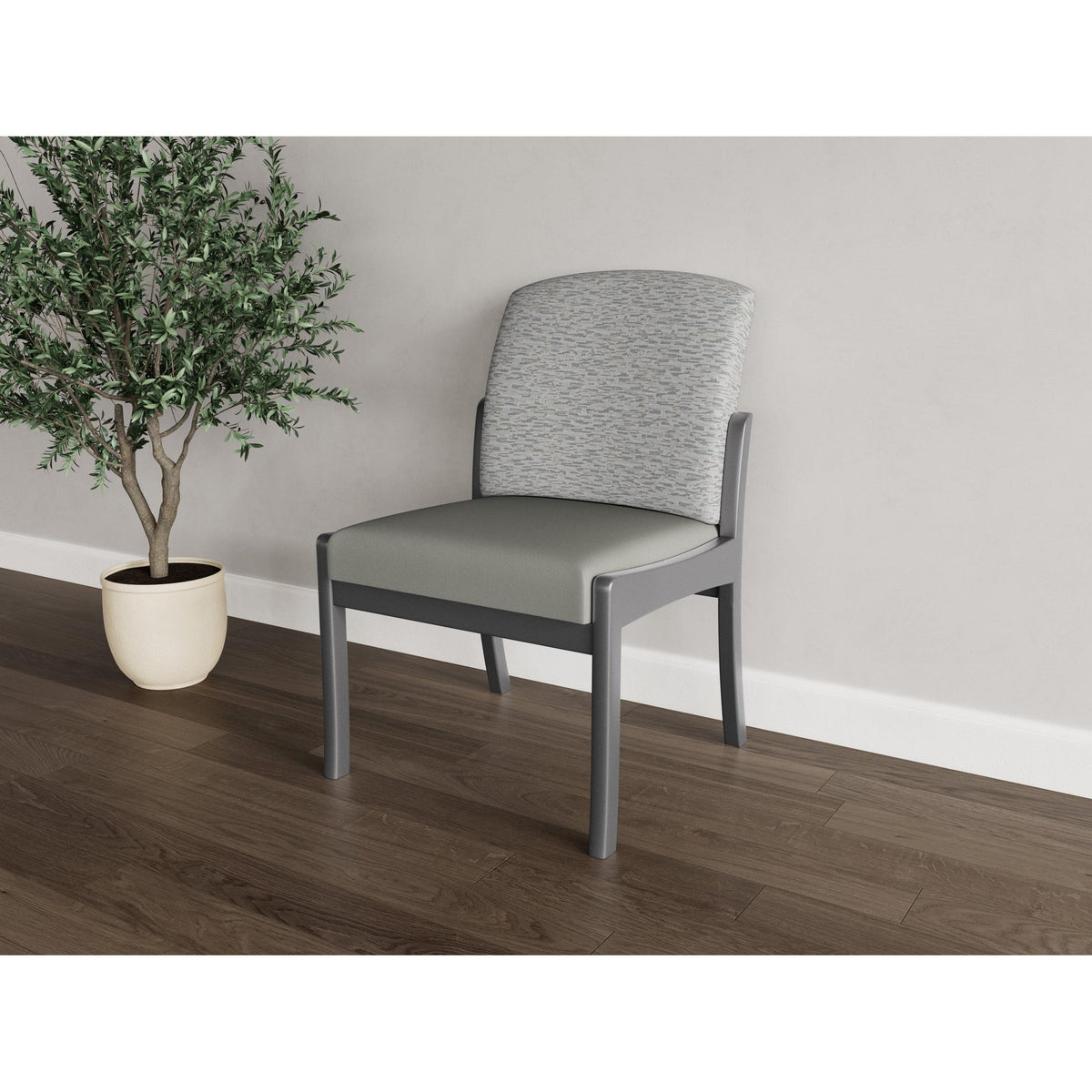 Weston Waiting Reception Armless Guest Chair Wood Frame