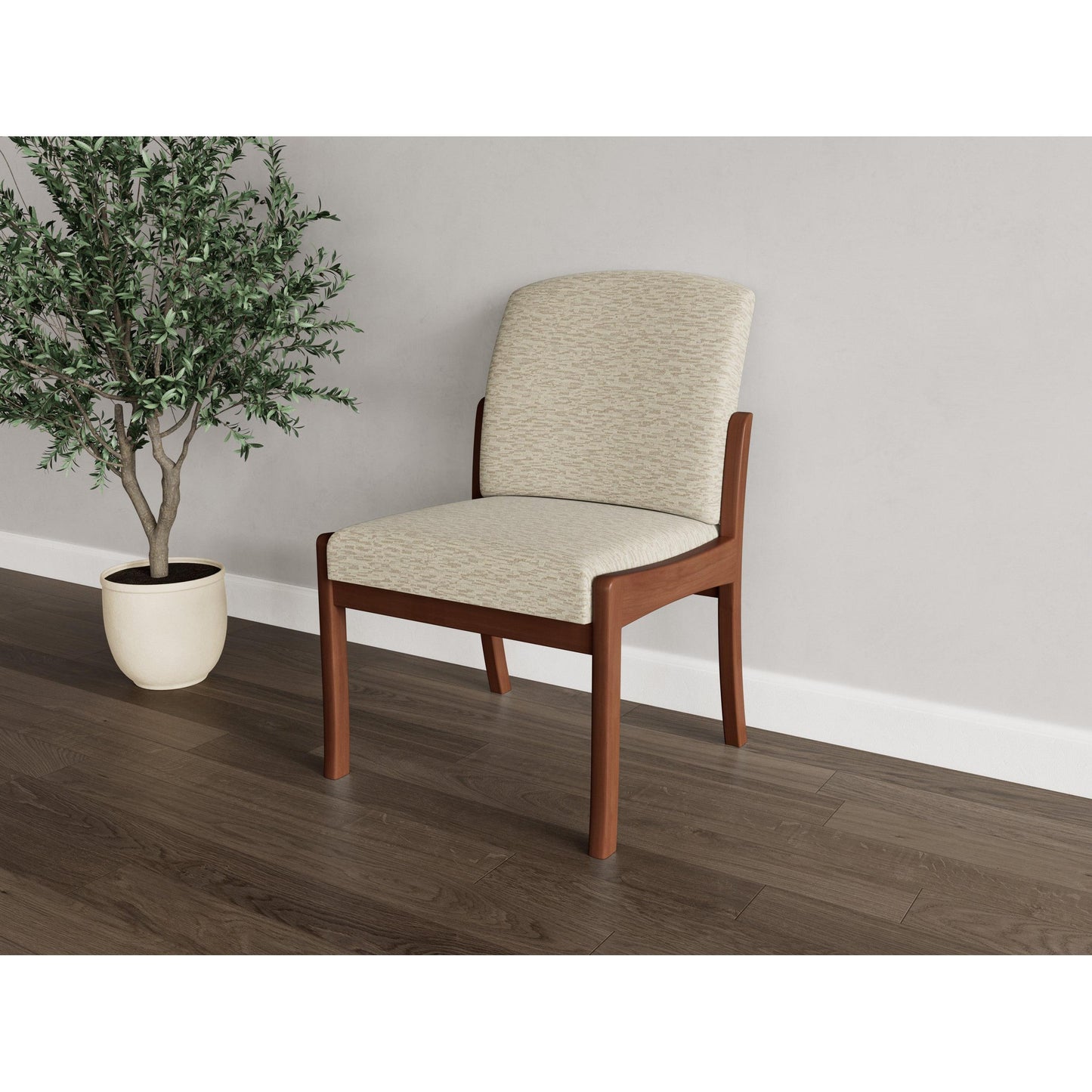 Weston Waiting Reception Armless Guest Chair Wood Frame