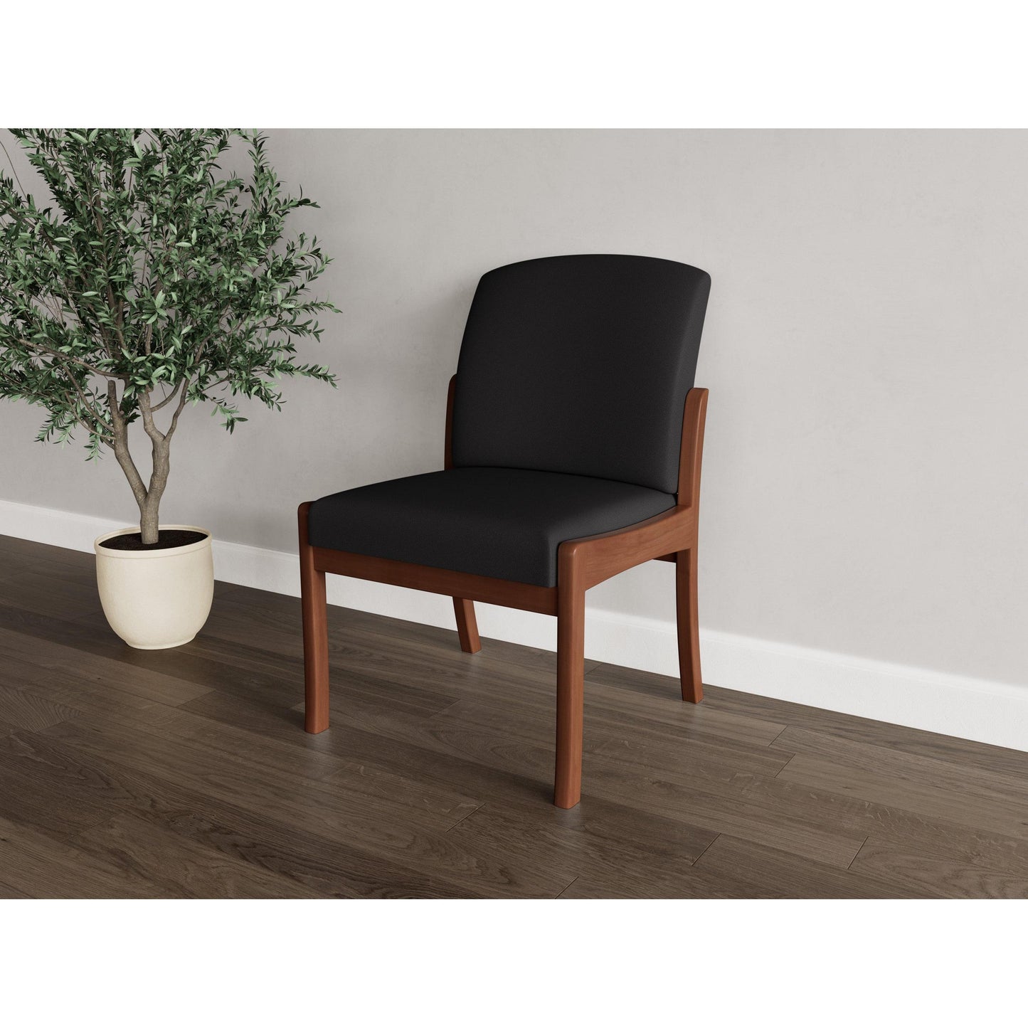Weston Waiting Reception Armless Guest Chair Wood Frame