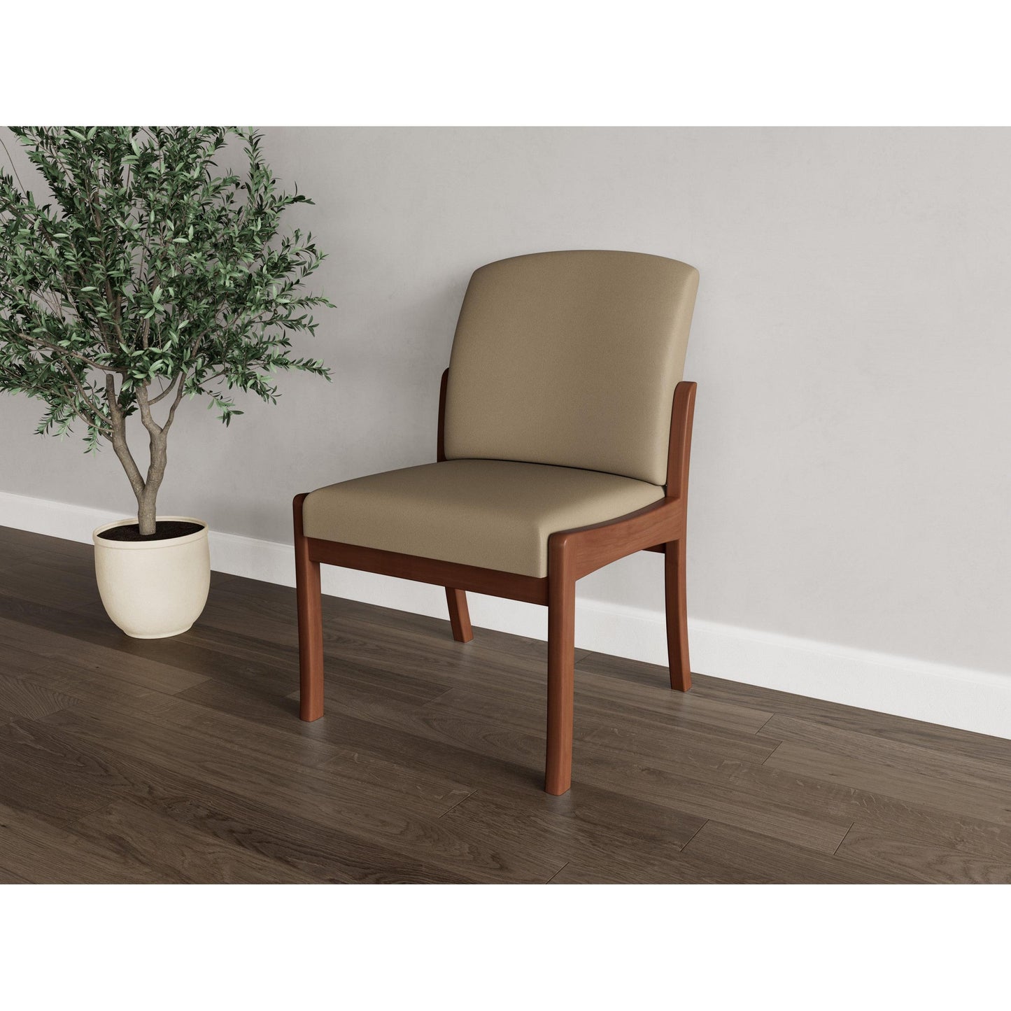Weston Waiting Reception Armless Guest Chair Wood Frame