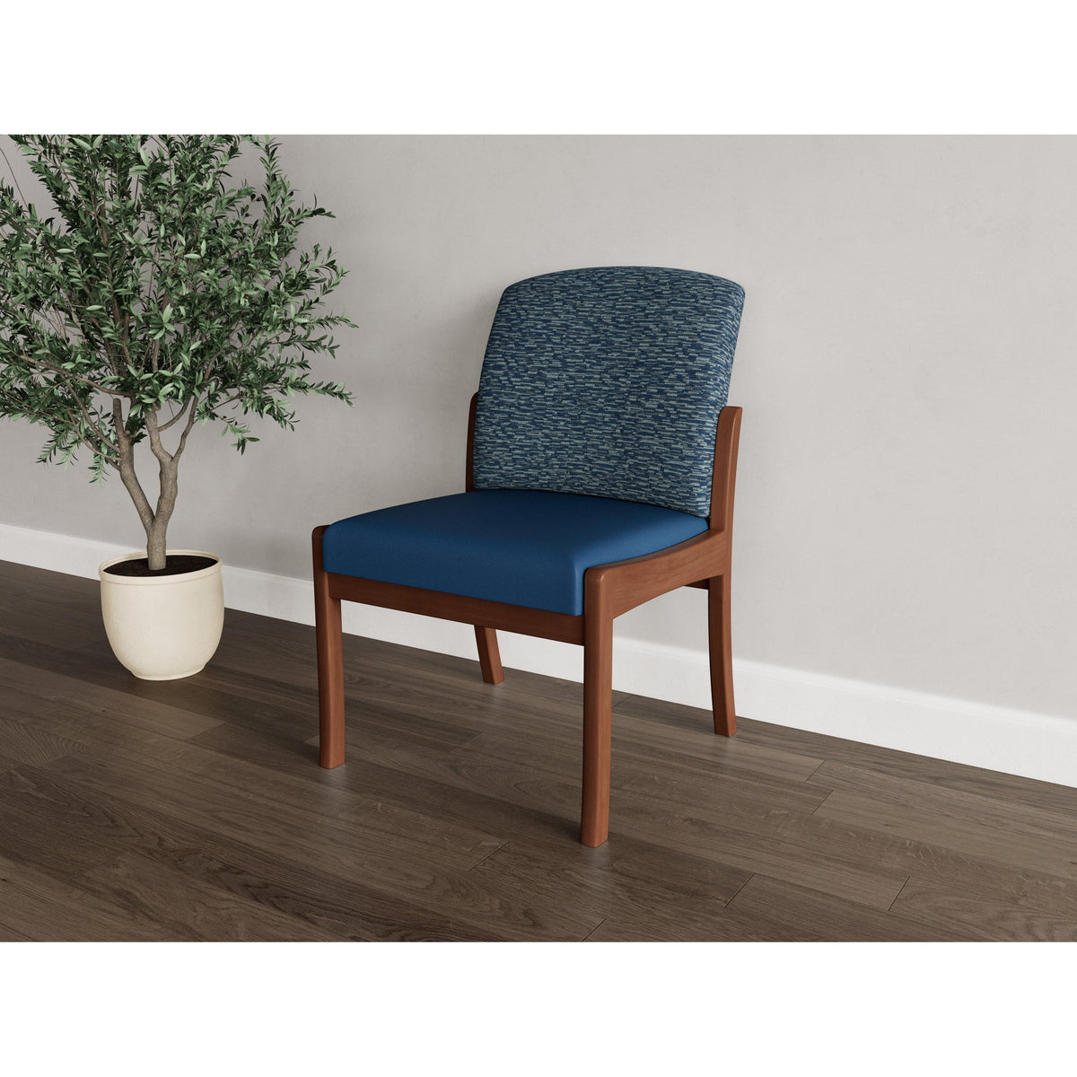 Weston Waiting Reception Armless Guest Chair Wood Frame