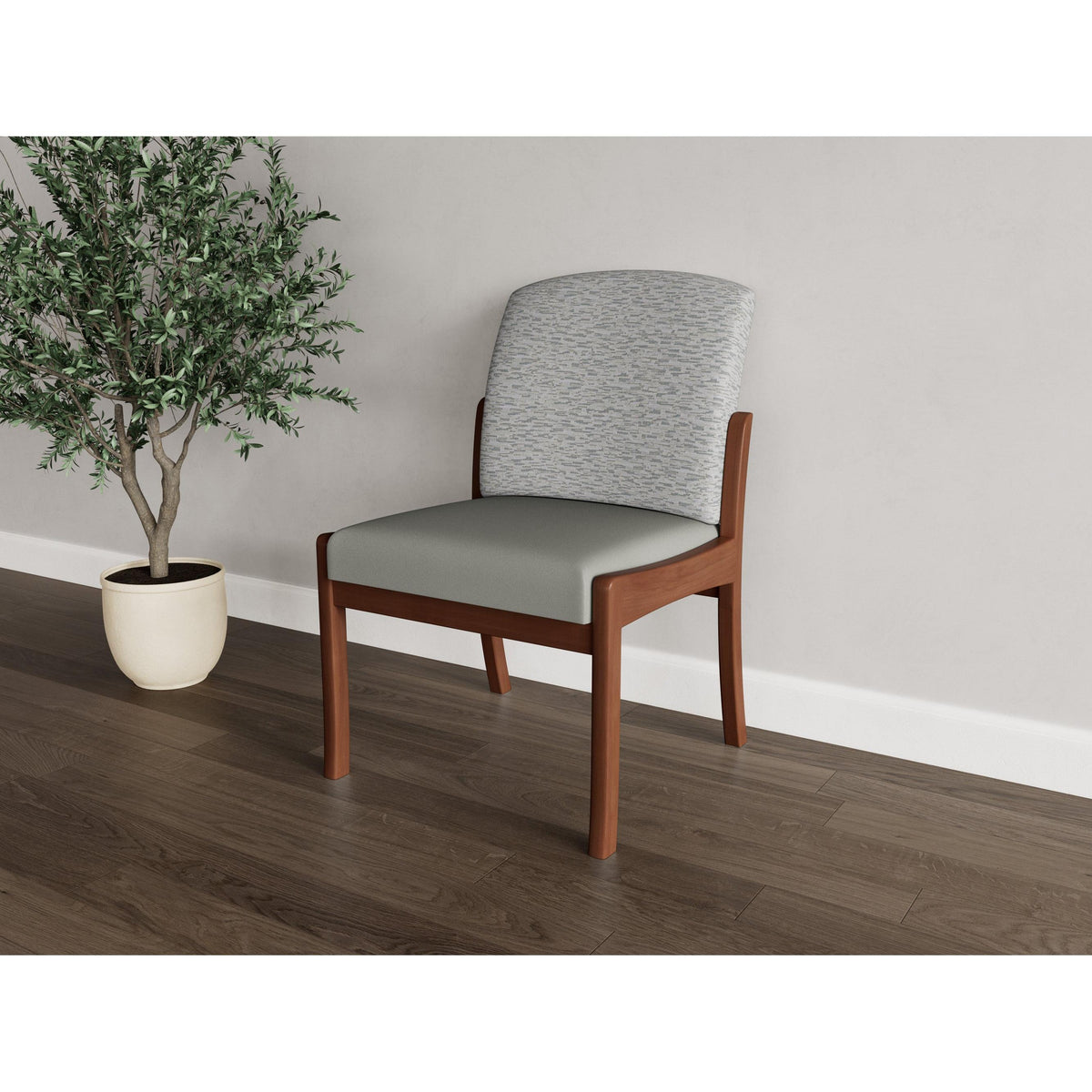 Weston Waiting Reception Armless Guest Chair Wood Frame