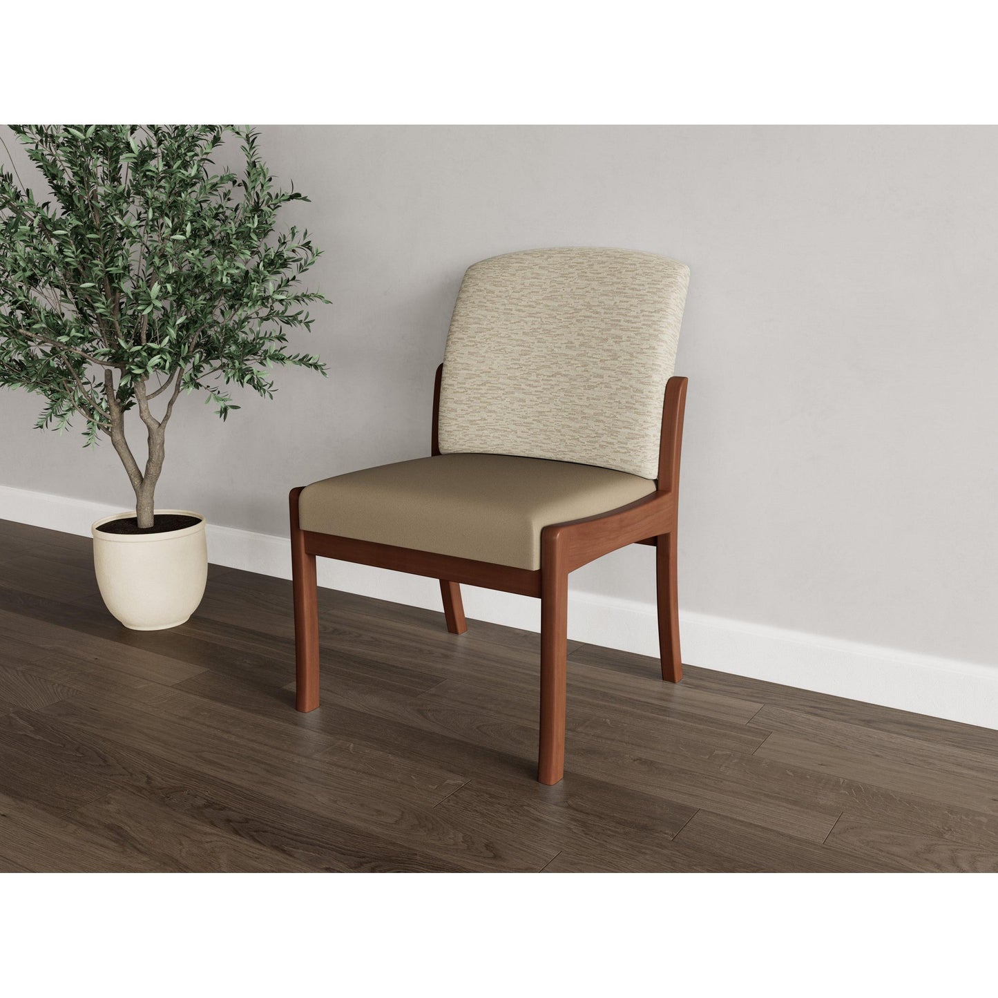 Weston Waiting Reception Armless Guest Chair Wood Frame