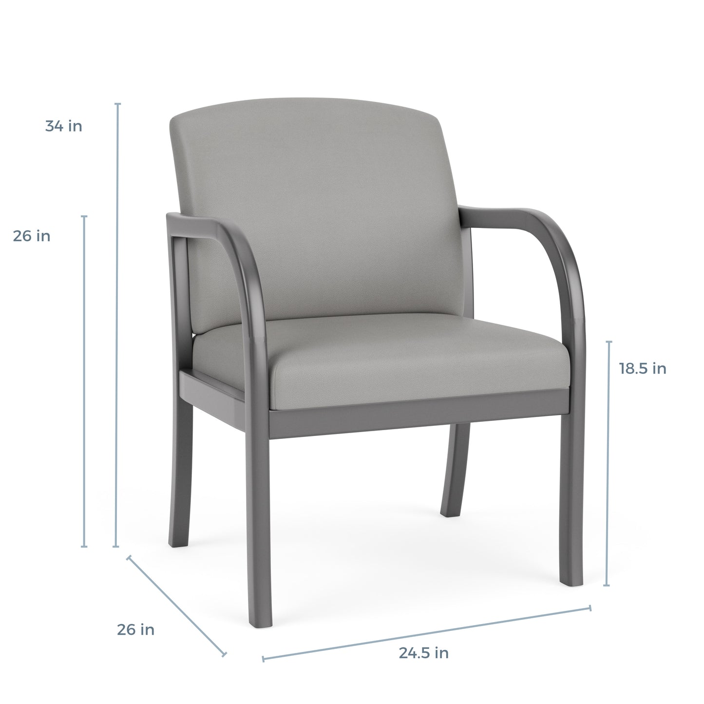 Weston Waiting Reception Wide Guest Chair Wood Frame