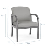 Weston Waiting Reception Wide Guest Chair Wood Frame