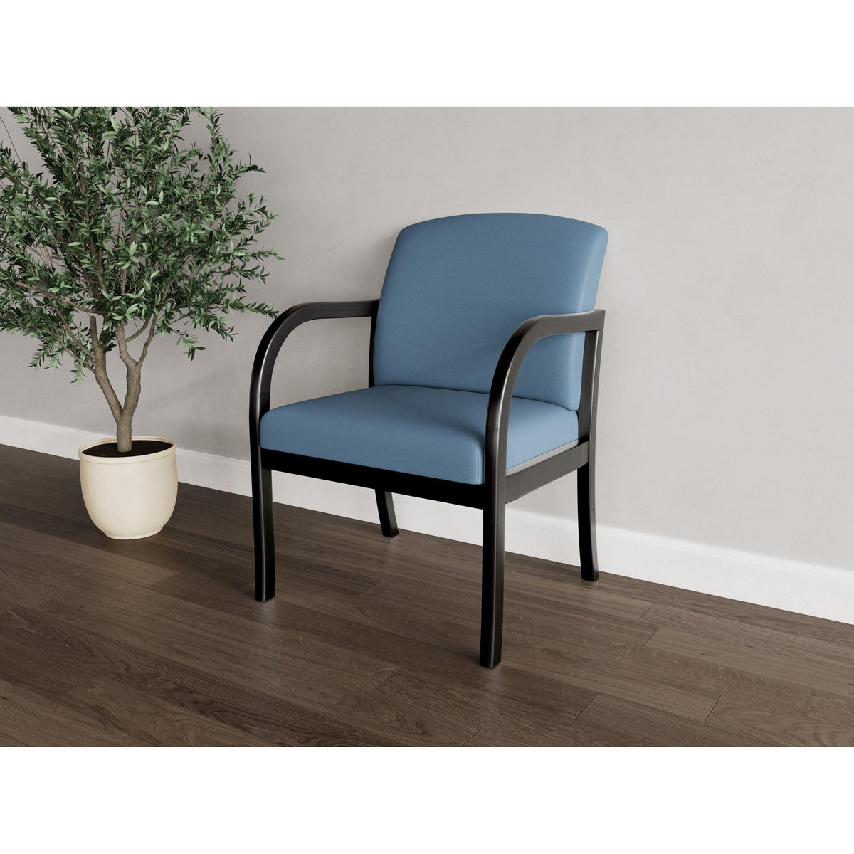 Weston Waiting Reception Wide Guest Chair Wood Frame