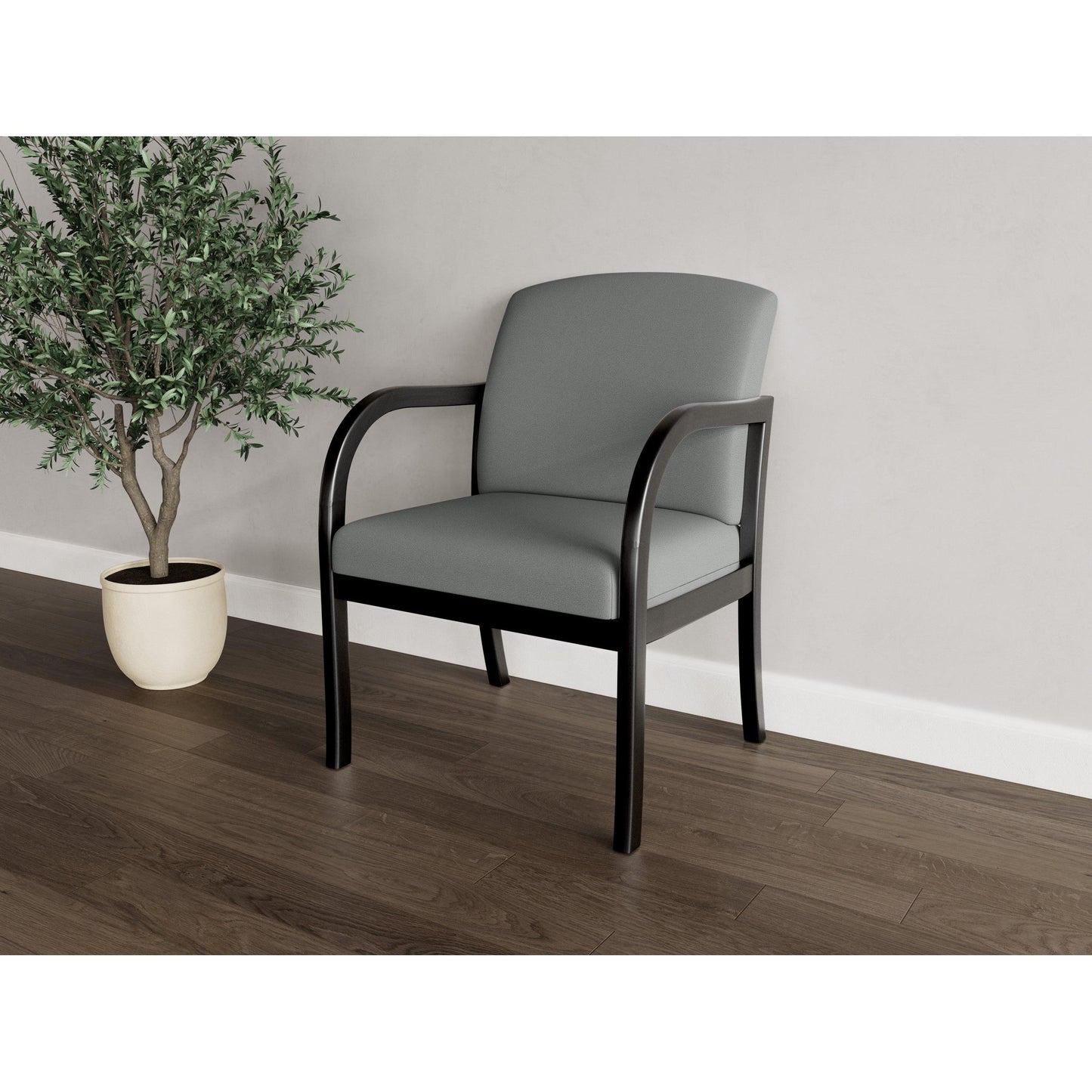 Weston Waiting Reception Wide Guest Chair Wood Frame