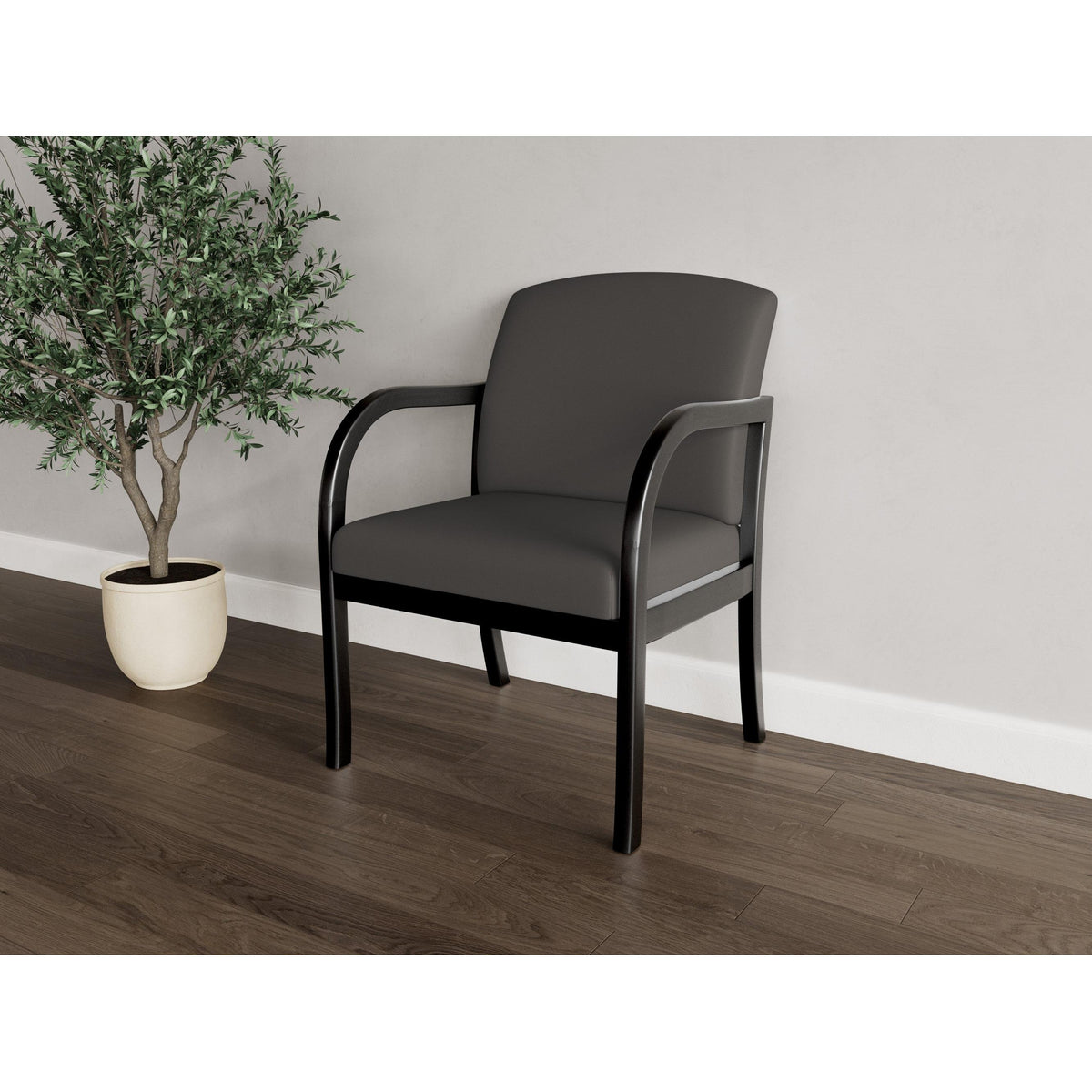 Weston Waiting Reception Wide Guest Chair Wood Frame