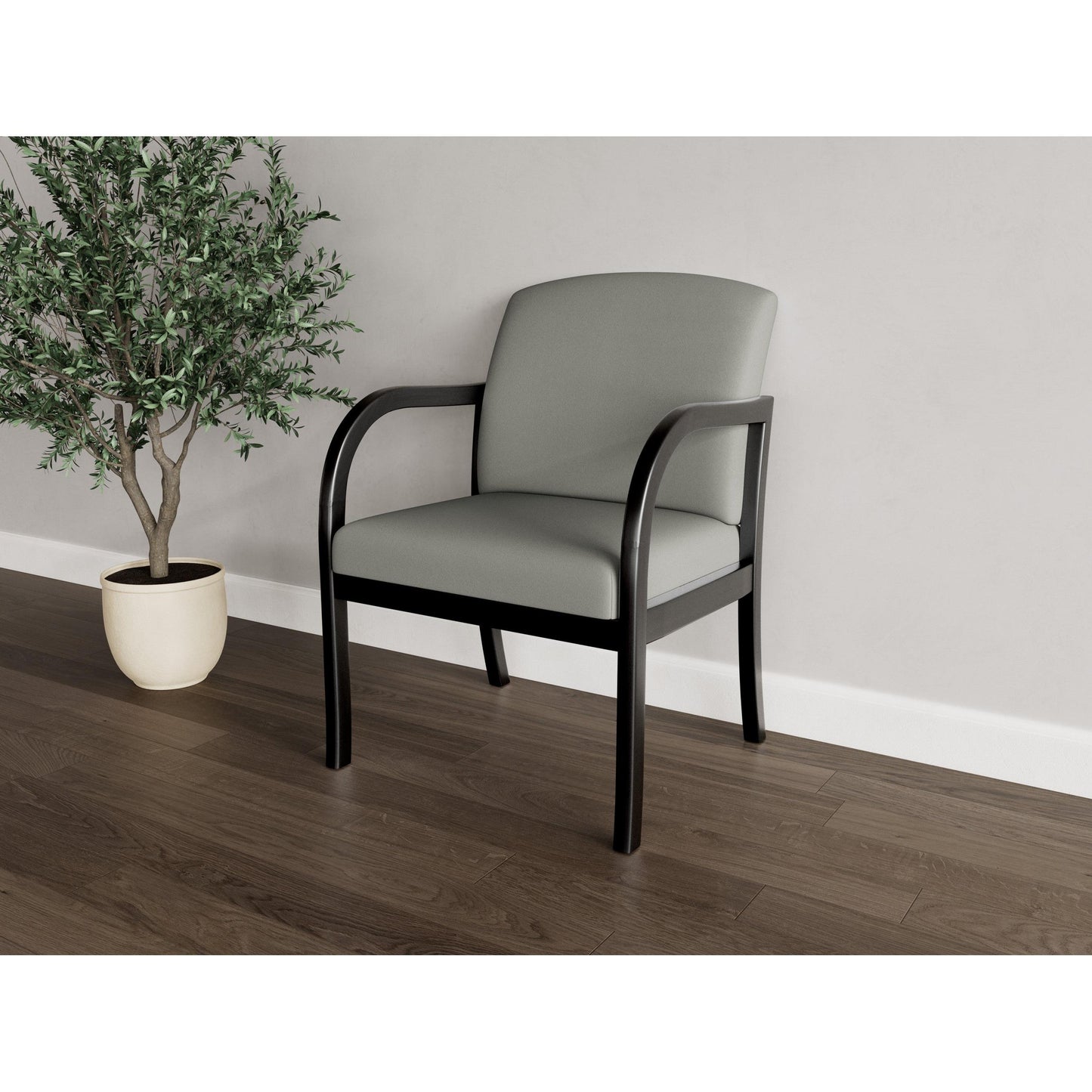 Weston Waiting Reception Wide Guest Chair Wood Frame