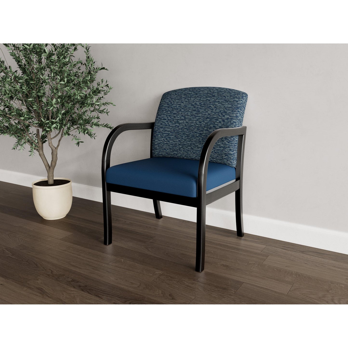 Weston Waiting Reception Wide Guest Chair Wood Frame
