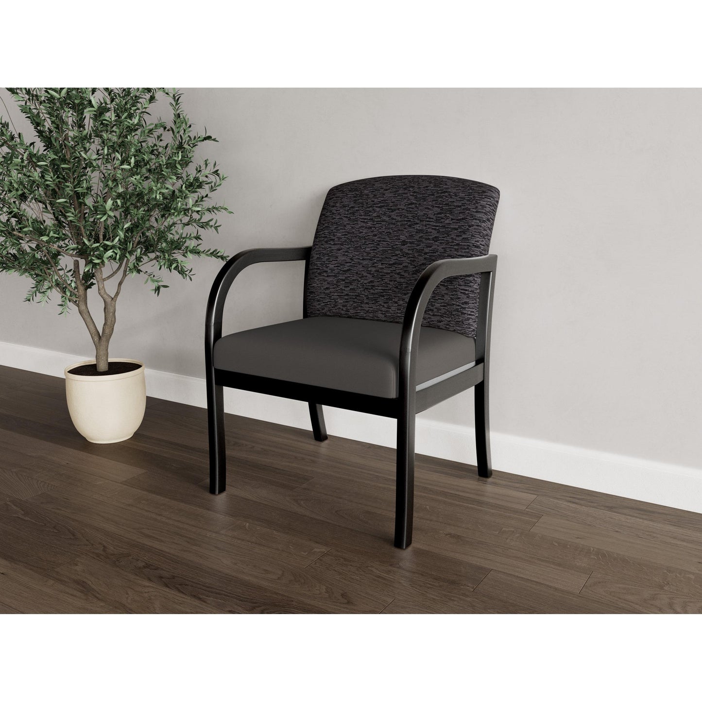 Weston Waiting Reception Wide Guest Chair Wood Frame