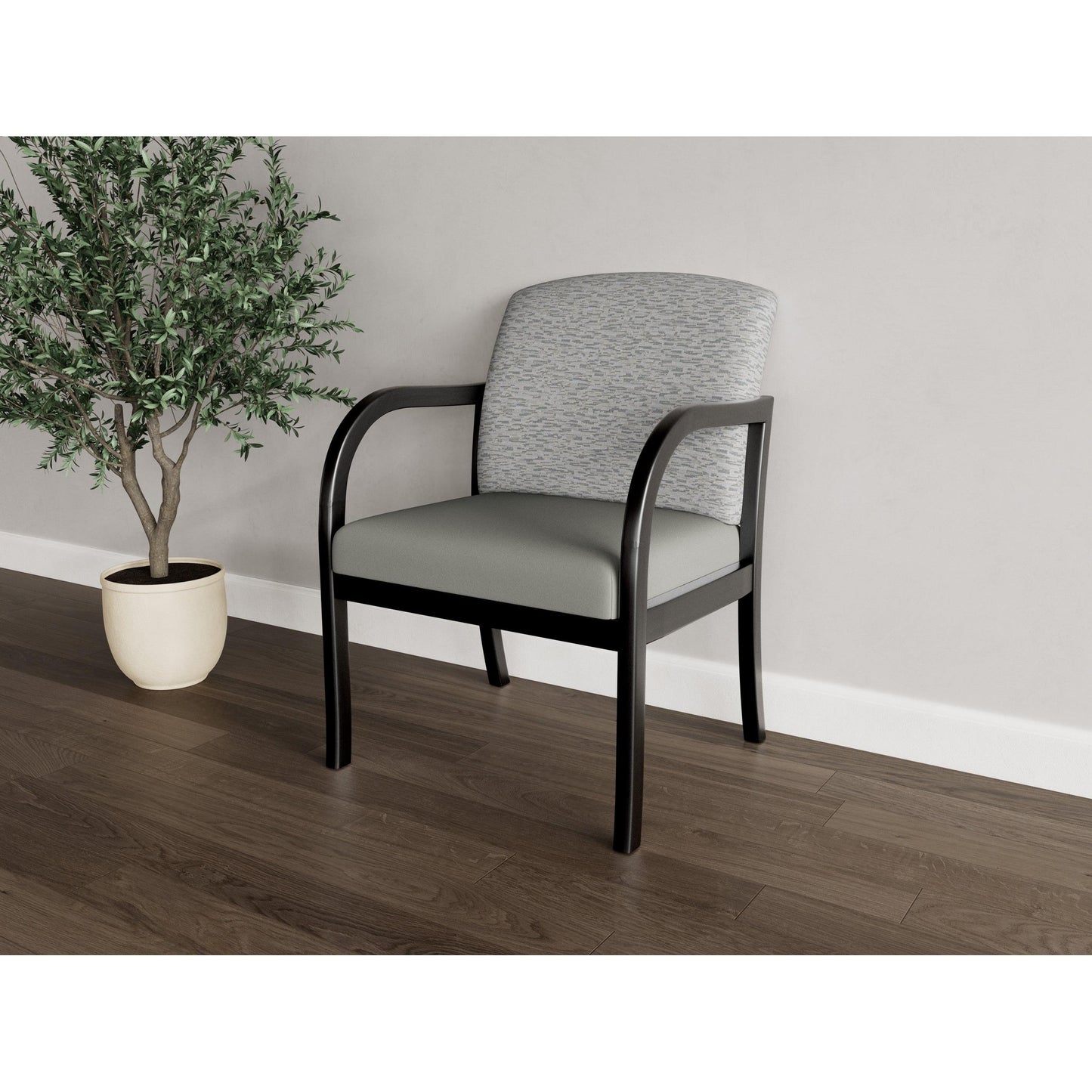 Weston Waiting Reception Wide Guest Chair Wood Frame