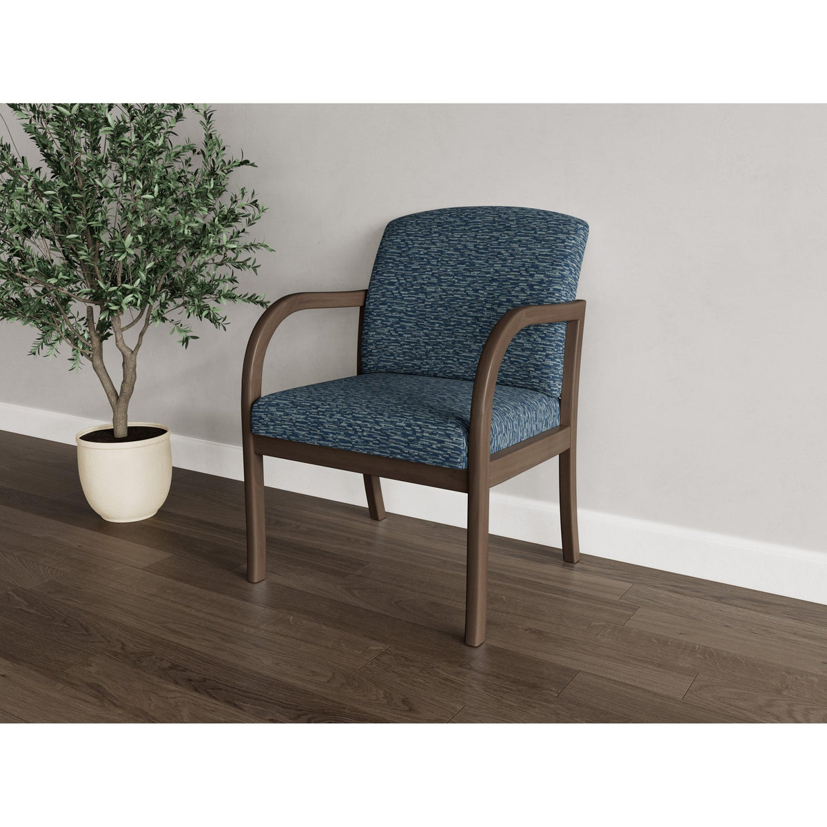 Weston Waiting Reception Wide Guest Chair Wood Frame