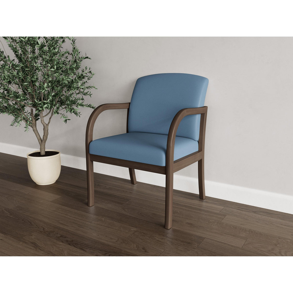 Weston Waiting Reception Wide Guest Chair Wood Frame
