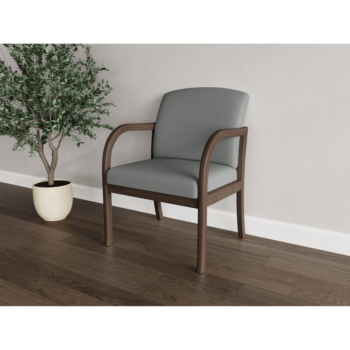 Weston Waiting Reception Wide Guest Chair Wood Frame
