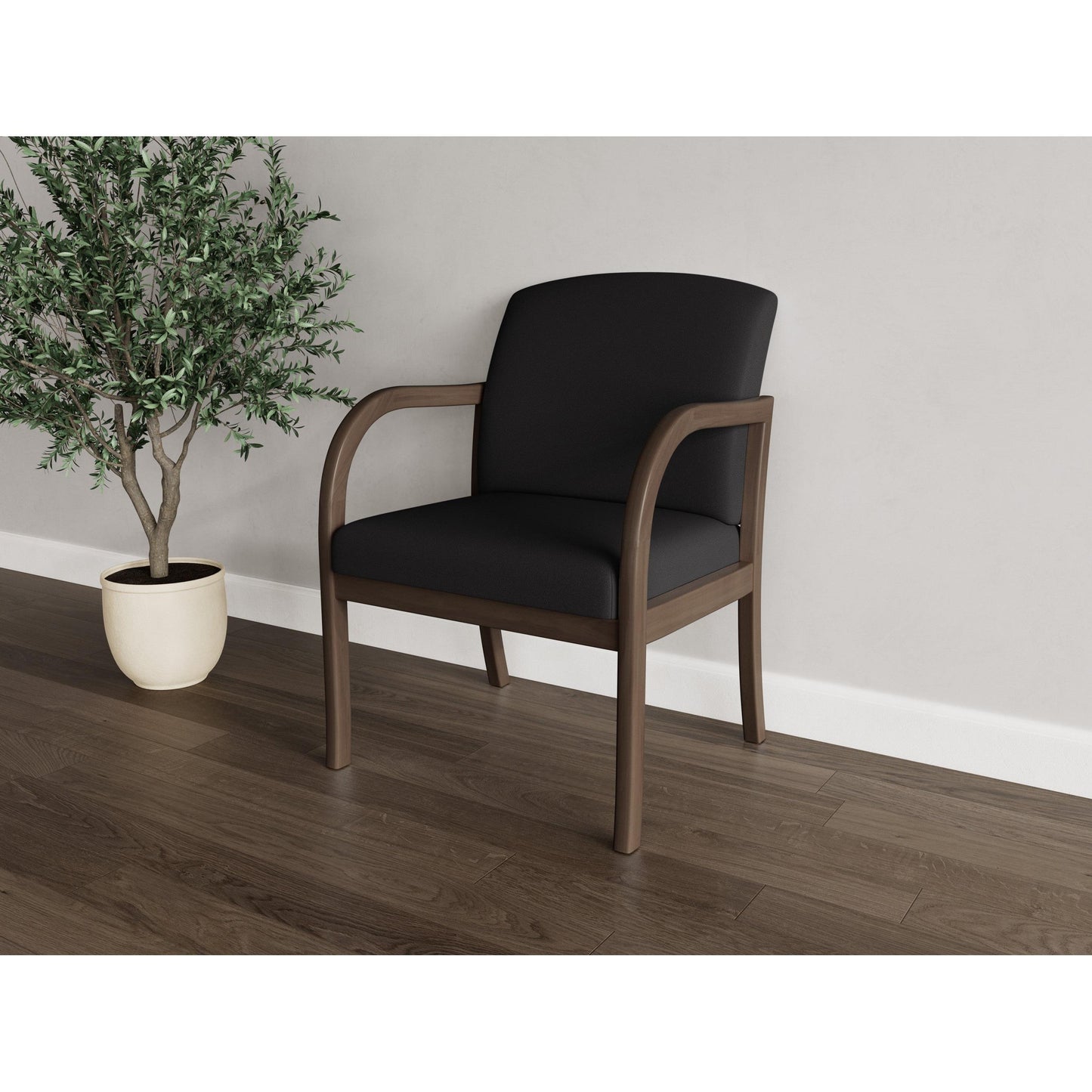 Weston Waiting Reception Wide Guest Chair Wood Frame