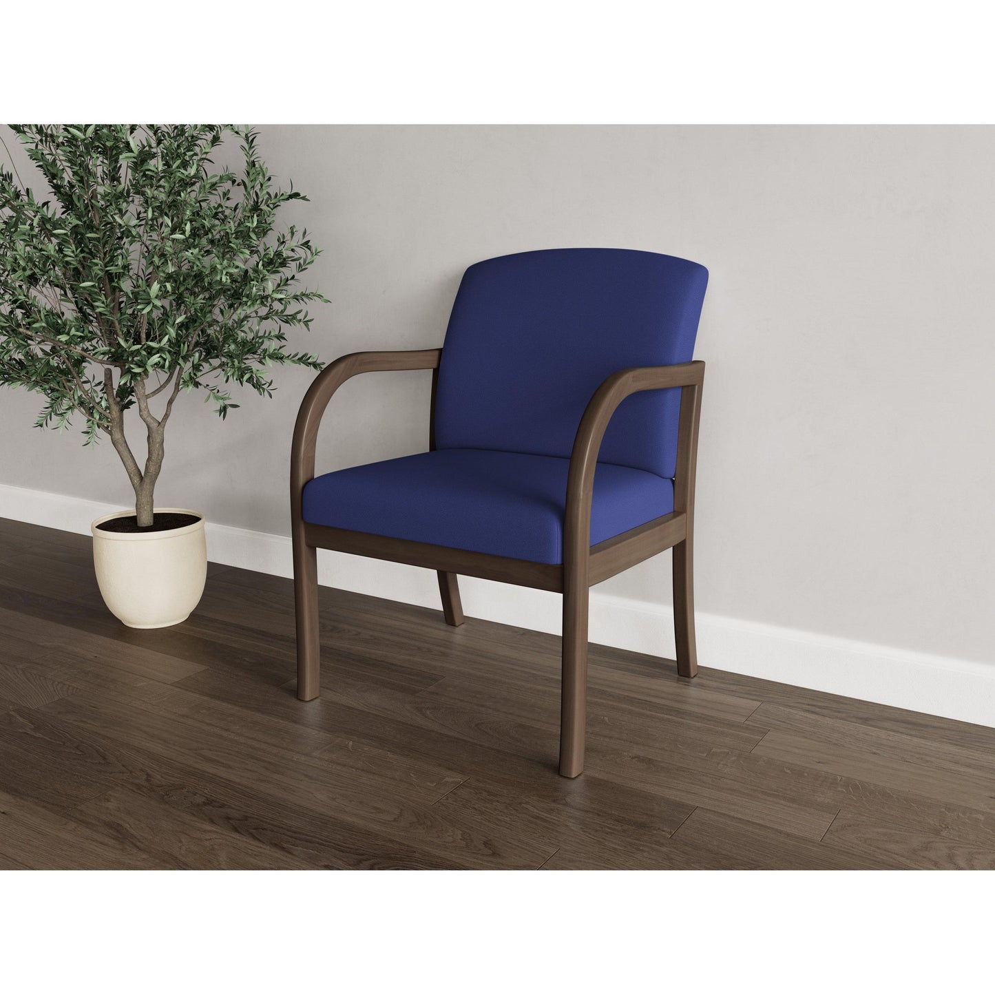 Weston Waiting Reception Wide Guest Chair Wood Frame