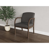 Weston Waiting Reception Wide Guest Chair Wood Frame