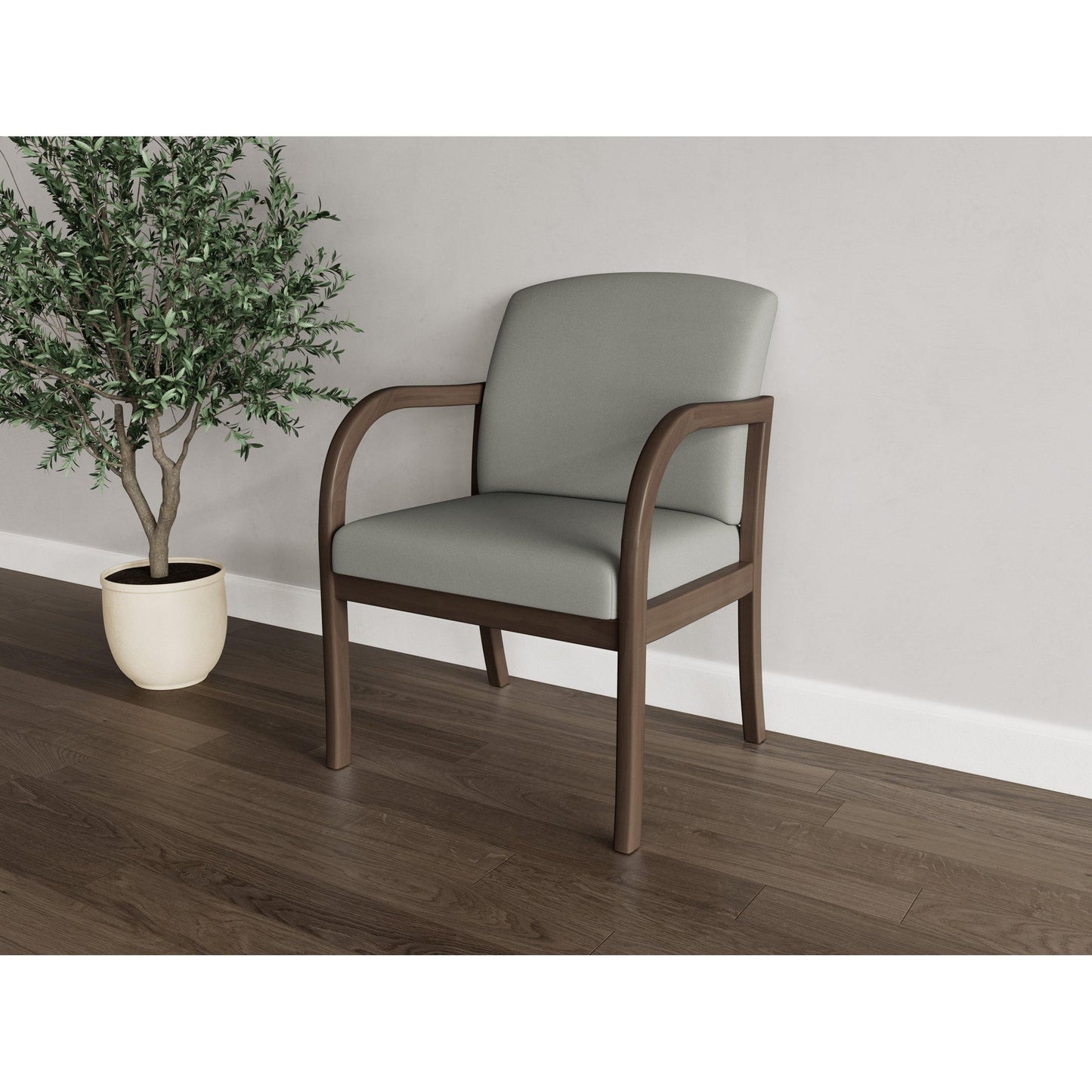 Weston Waiting Reception Wide Guest Chair Wood Frame