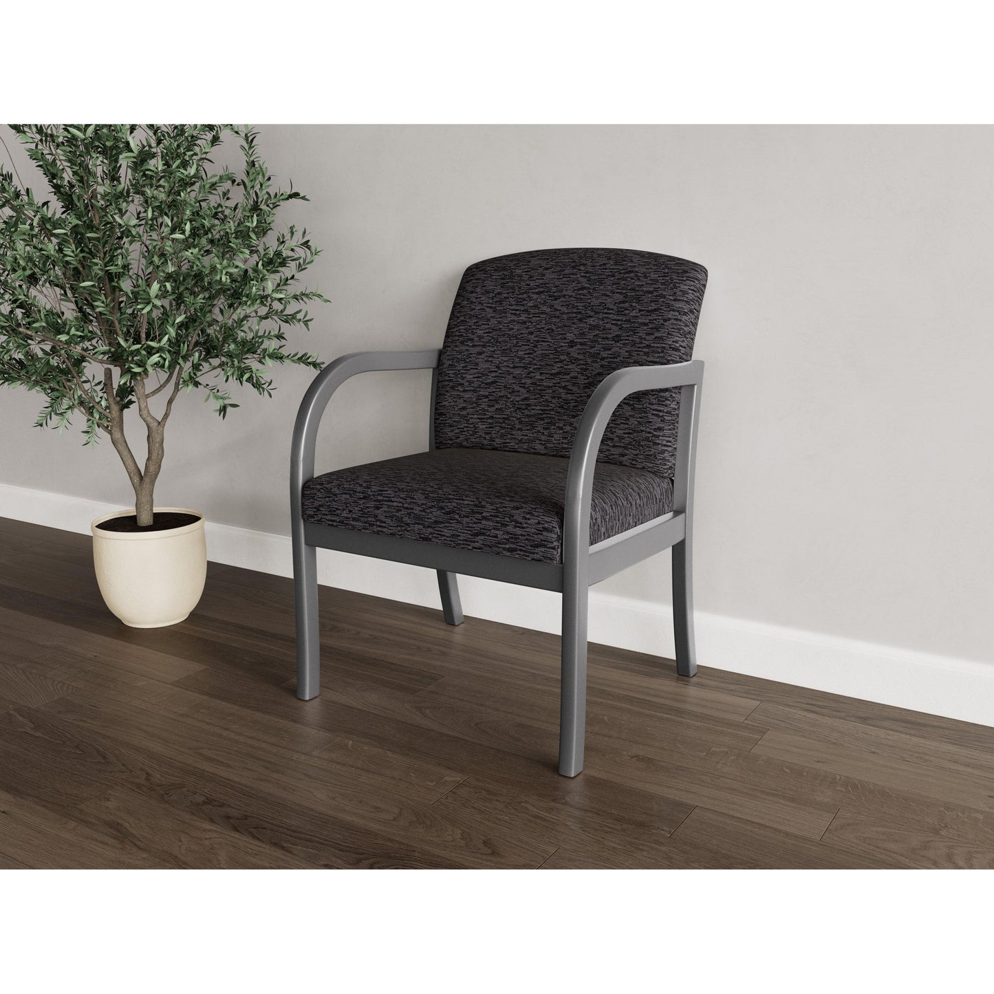 Weston Waiting Reception Wide Guest Chair Wood Frame