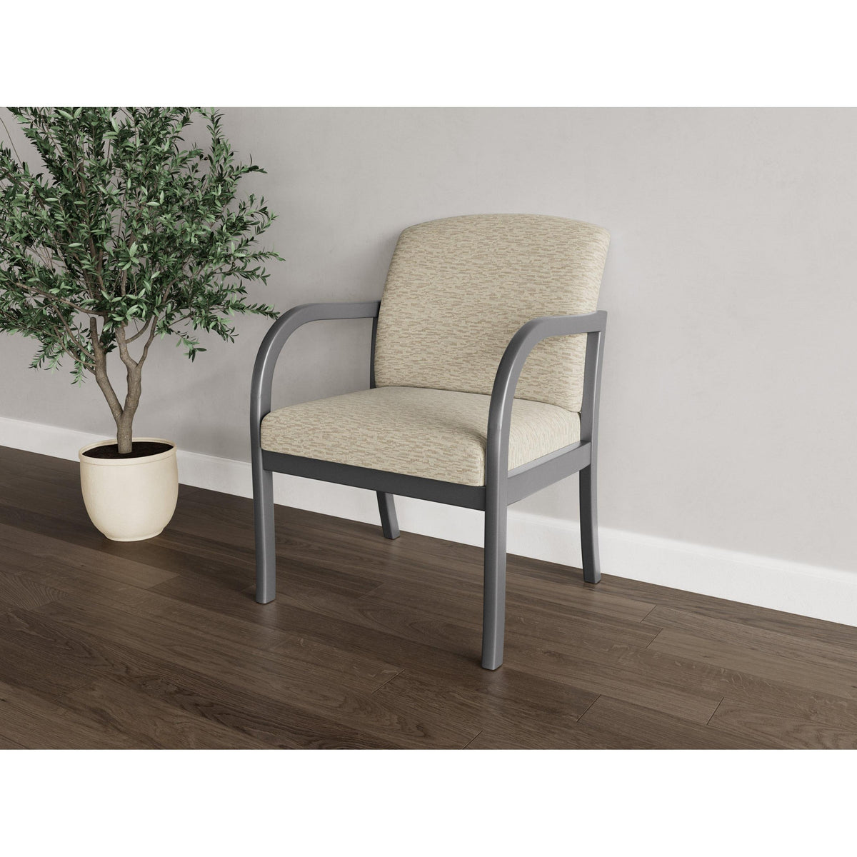Weston Waiting Reception Wide Guest Chair Wood Frame