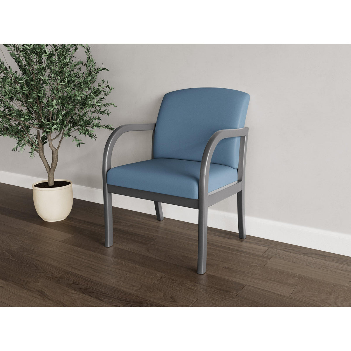 Weston Waiting Reception Wide Guest Chair Wood Frame