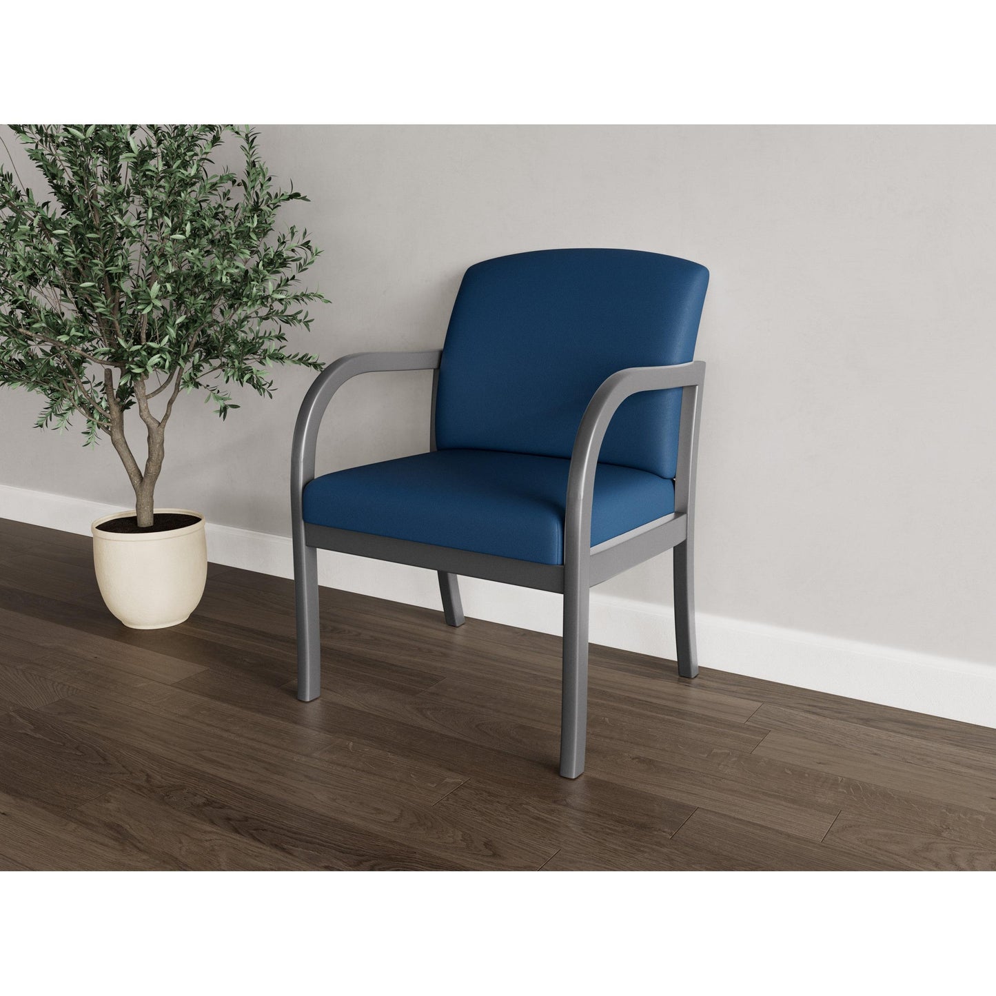 Weston Waiting Reception Wide Guest Chair Wood Frame