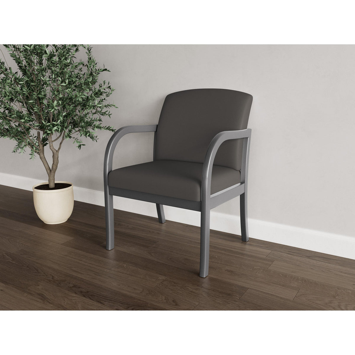 Weston Waiting Reception Wide Guest Chair Wood Frame