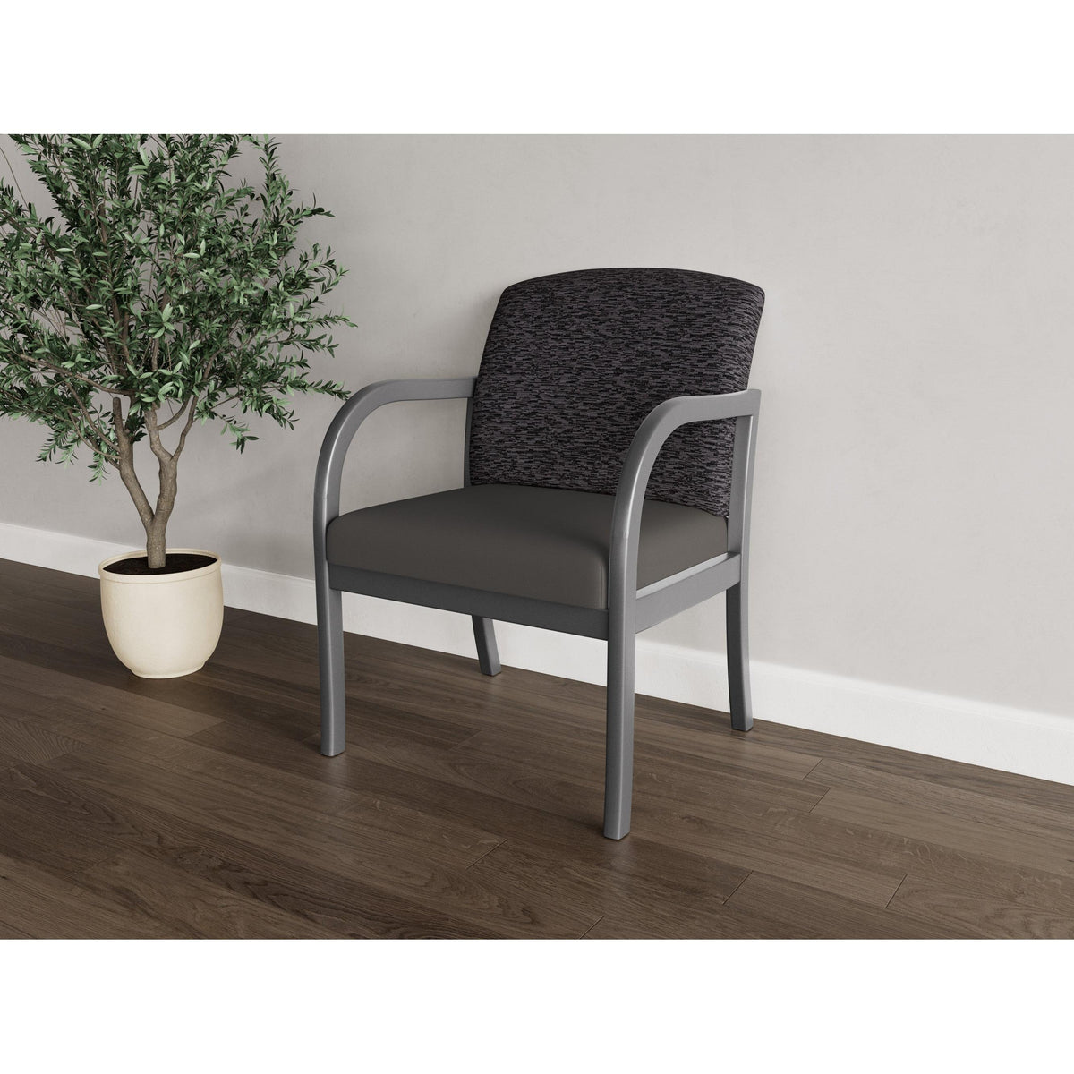 Weston Waiting Reception Wide Guest Chair Wood Frame