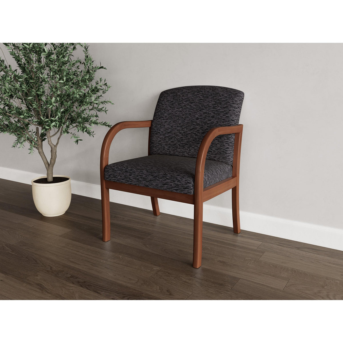 Weston Waiting Reception Wide Guest Chair Wood Frame