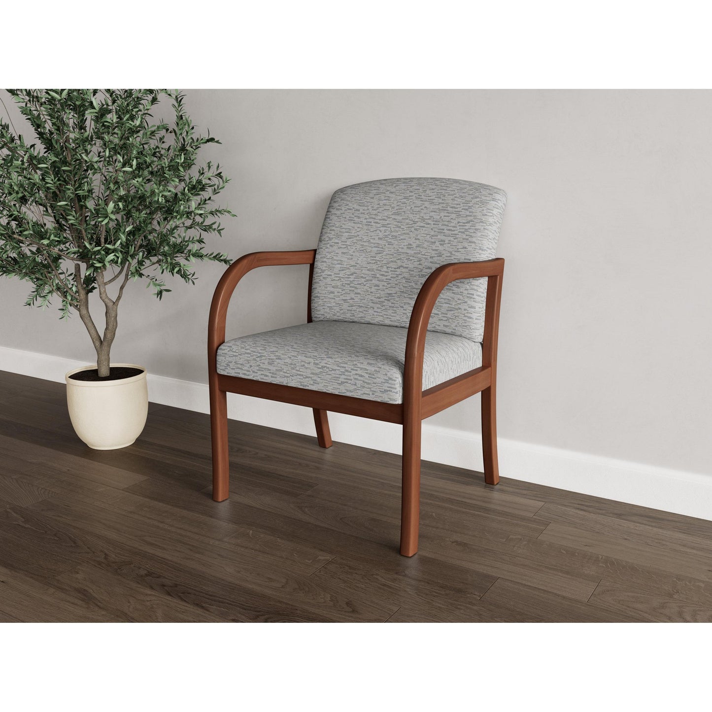 Weston Waiting Reception Wide Guest Chair Wood Frame