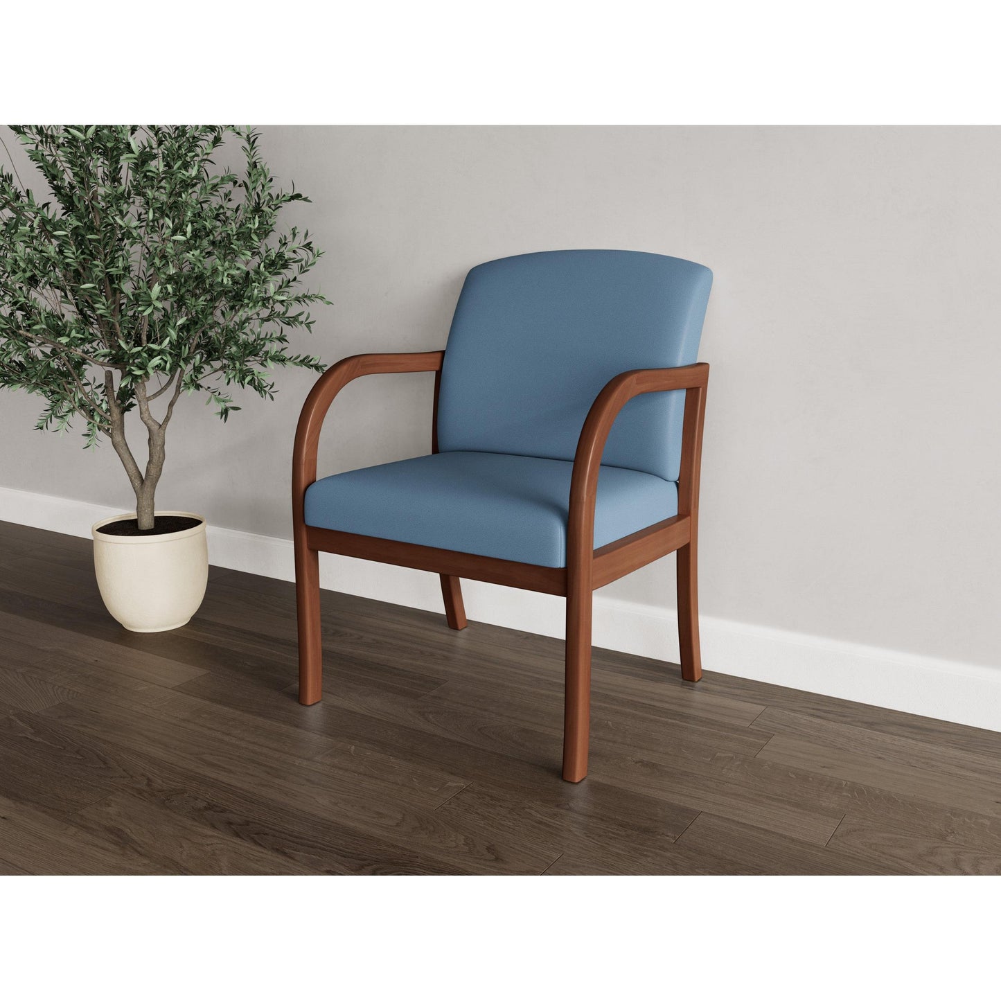 Weston Waiting Reception Wide Guest Chair Wood Frame
