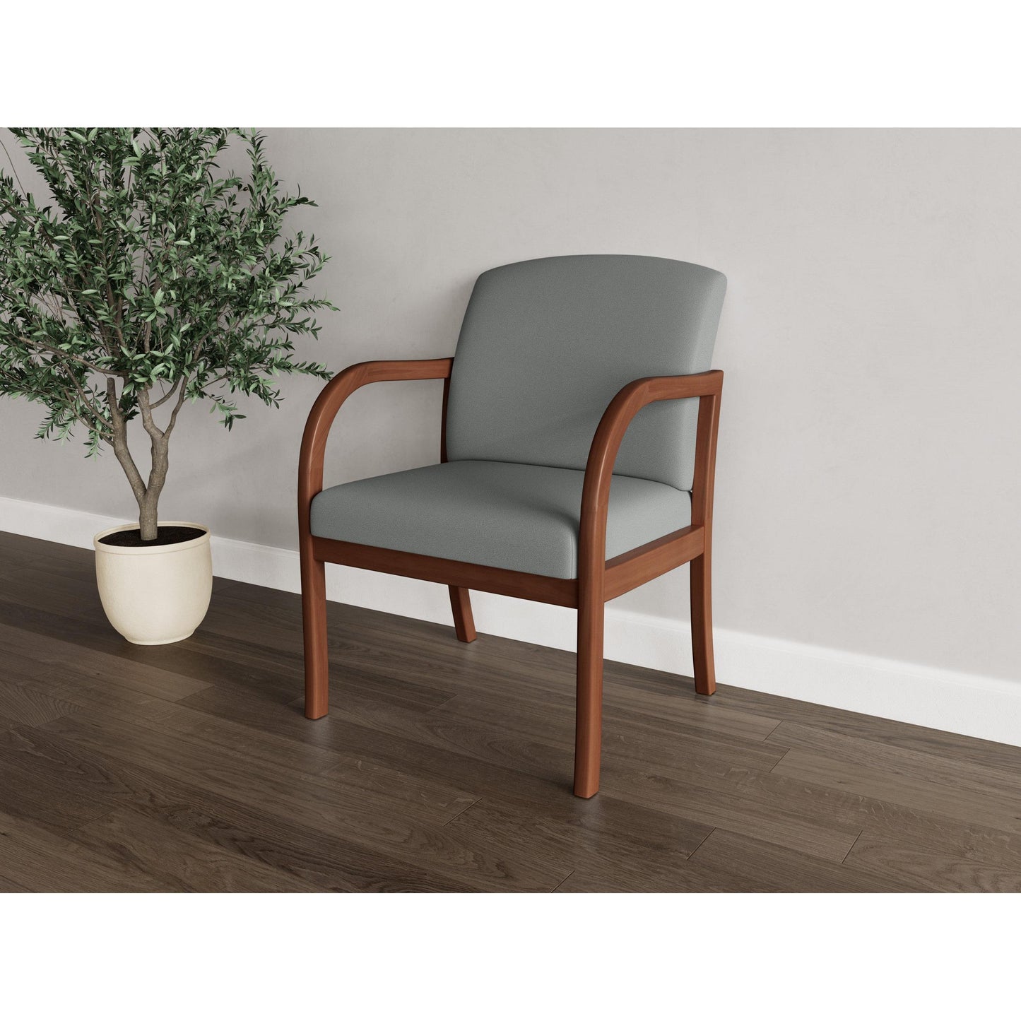 Weston Waiting Reception Wide Guest Chair Wood Frame