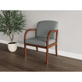 Weston Waiting Reception Wide Guest Chair Wood Frame