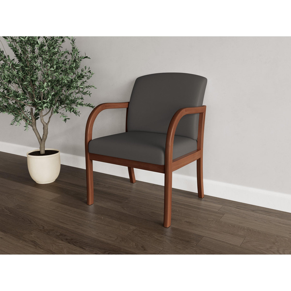 Weston Waiting Reception Wide Guest Chair Wood Frame