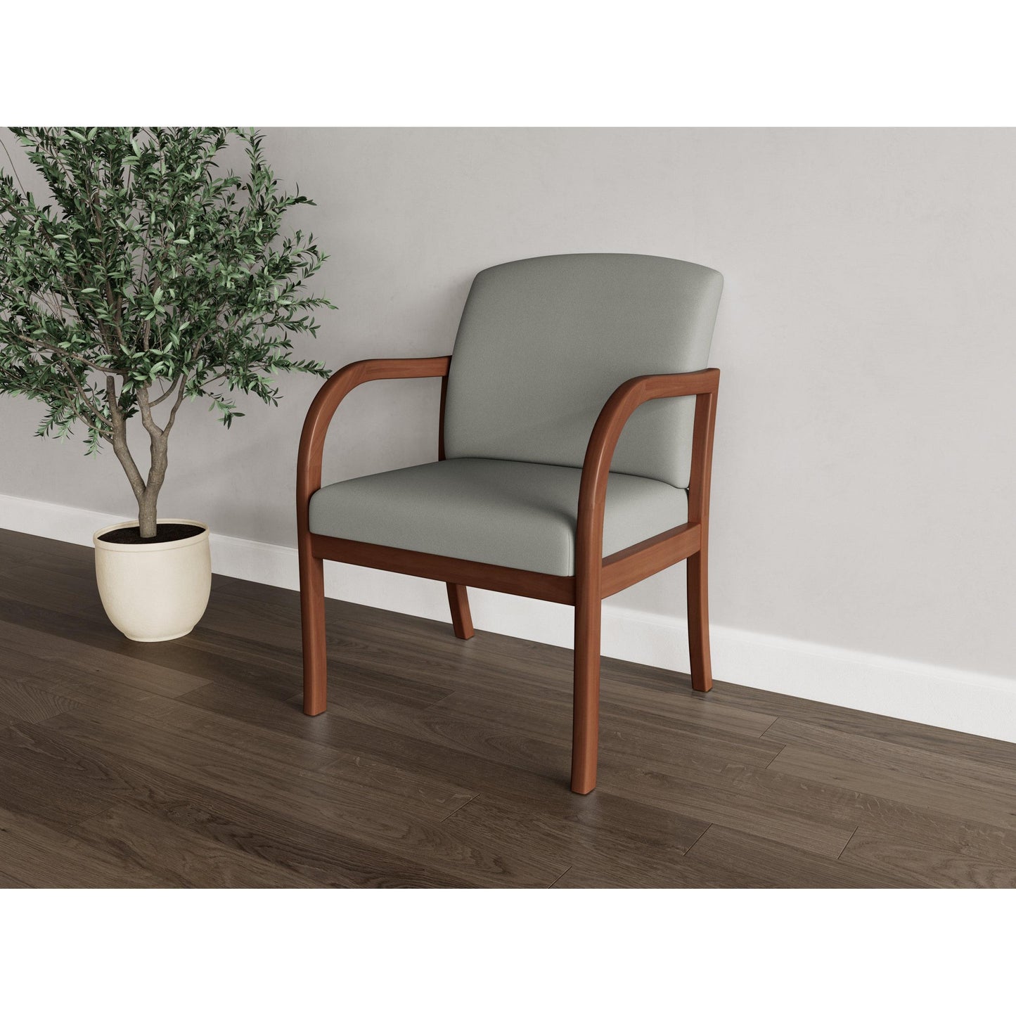 Weston Waiting Reception Wide Guest Chair Wood Frame