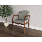Weston Waiting Reception Wide Guest Chair Wood Frame