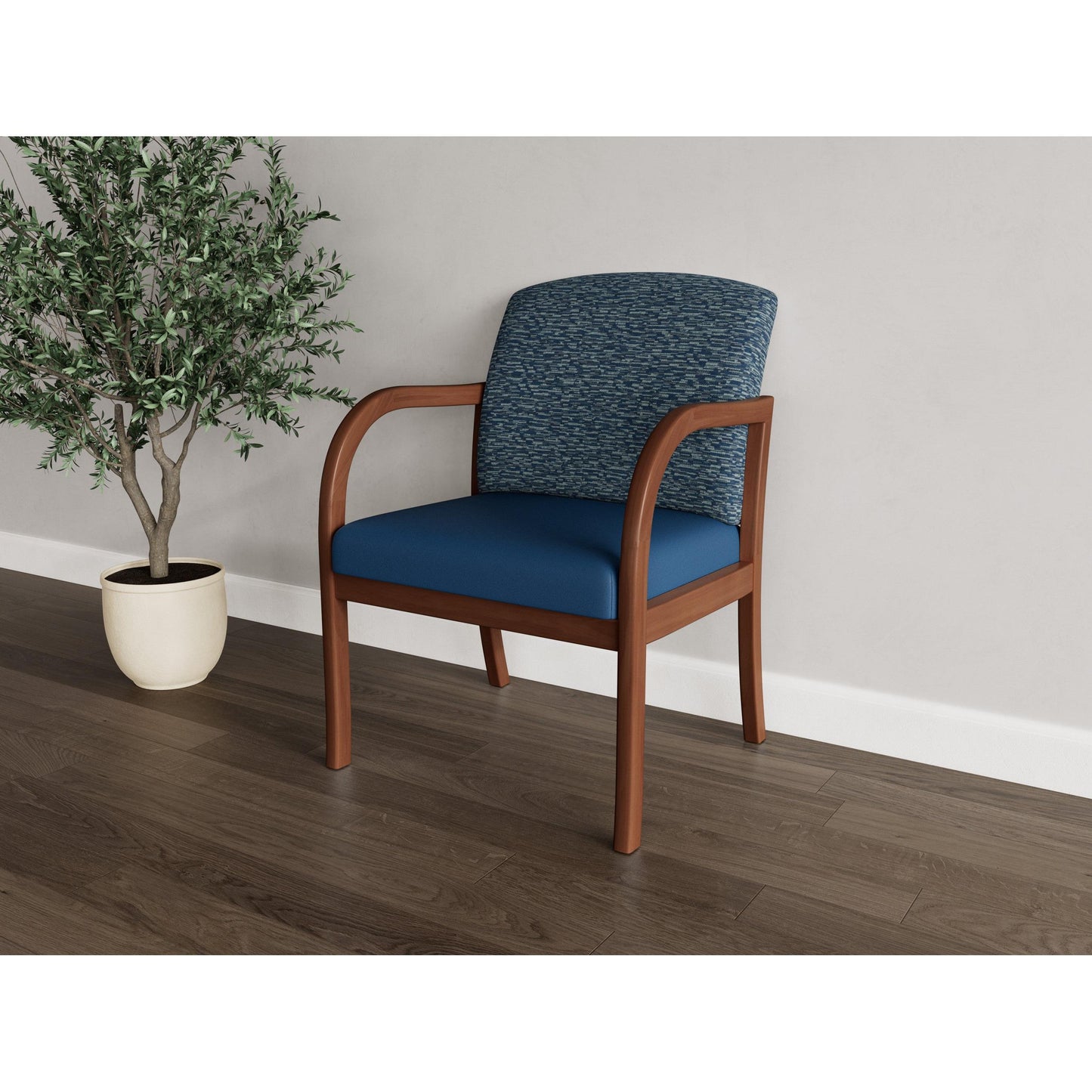 Weston Waiting Reception Wide Guest Chair Wood Frame