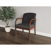 Weston Waiting Reception Wide Guest Chair Wood Frame