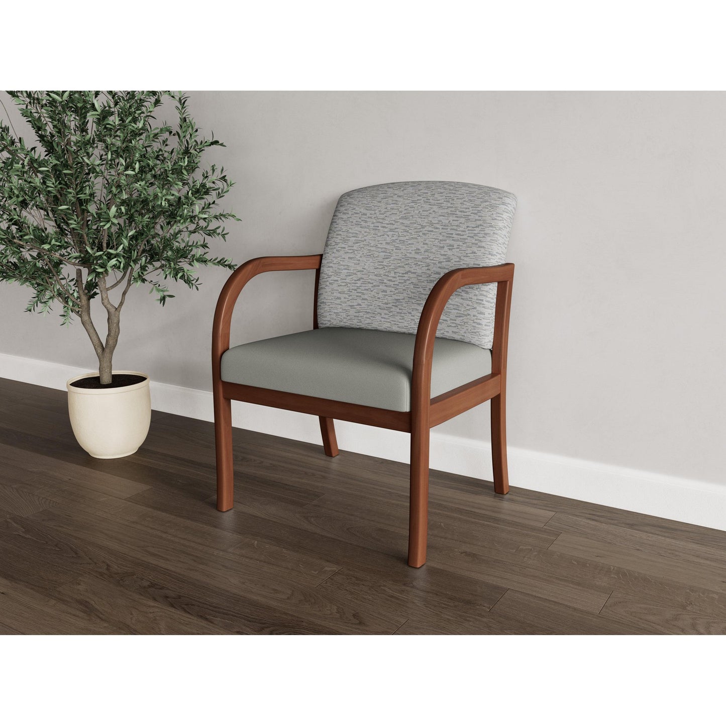 Weston Waiting Reception Wide Guest Chair Wood Frame