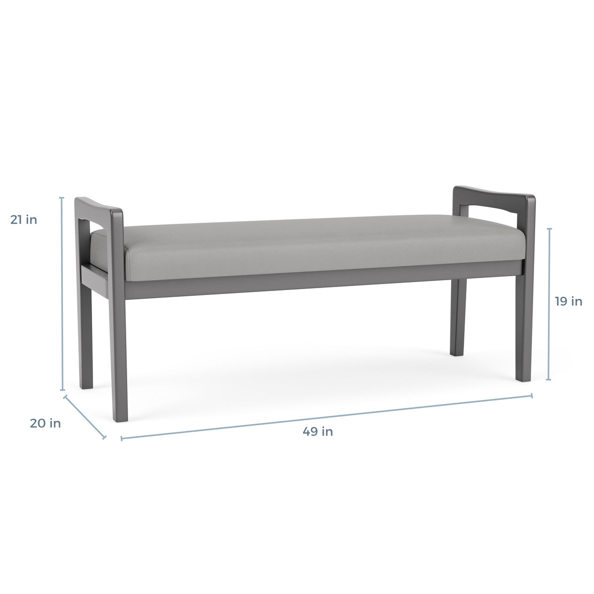 Weston Waiting Reception 2 Seat Bench Wood Frame