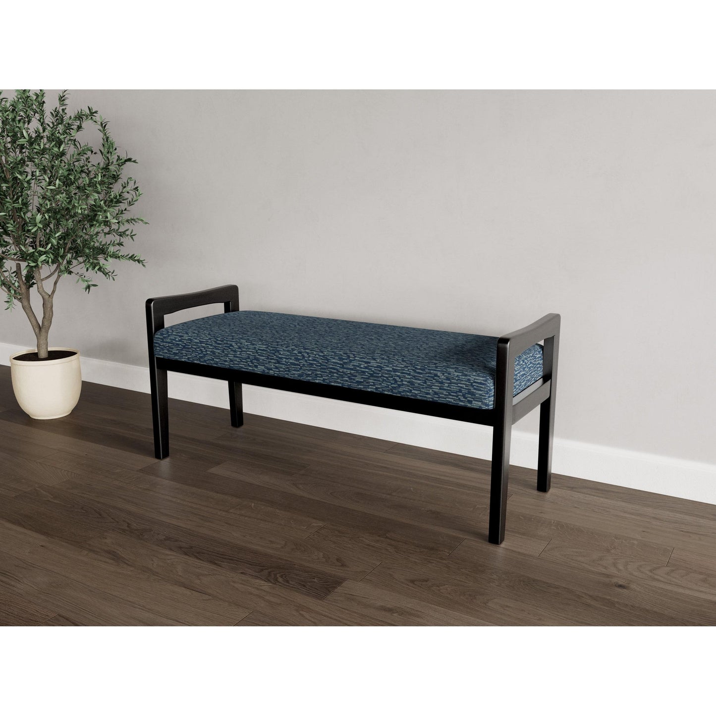 Weston Waiting Reception 2 Seat Bench Wood Frame