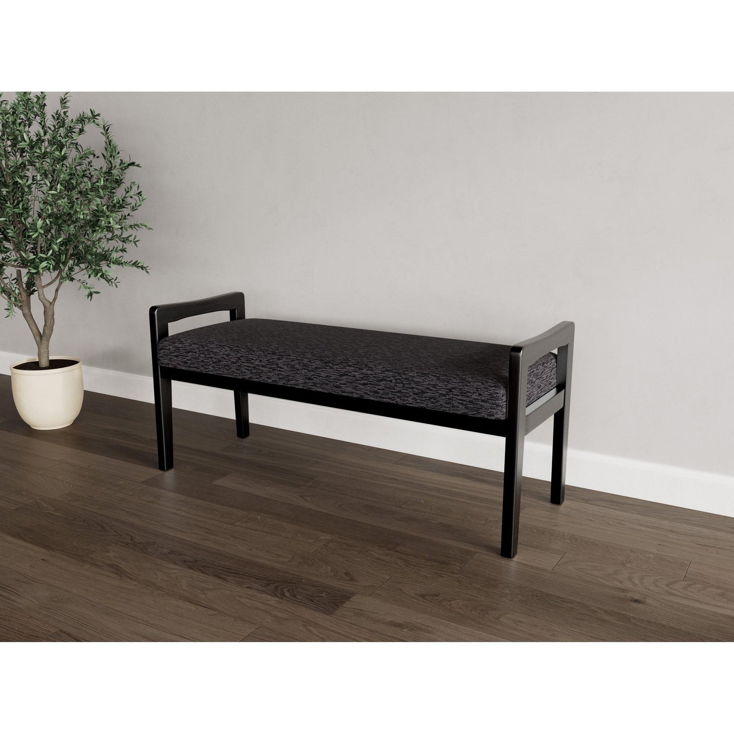 Weston Waiting Reception 2 Seat Bench Wood Frame