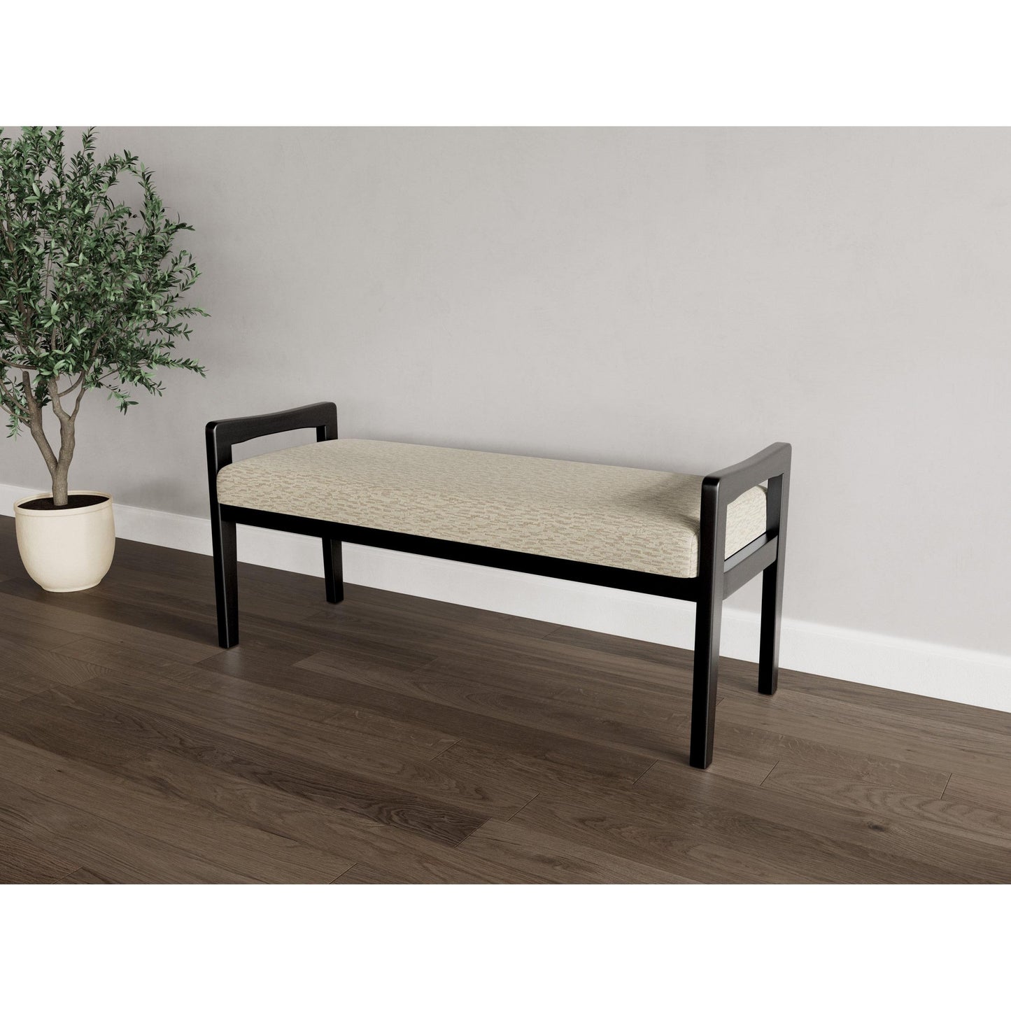 Weston Waiting Reception 2 Seat Bench Wood Frame