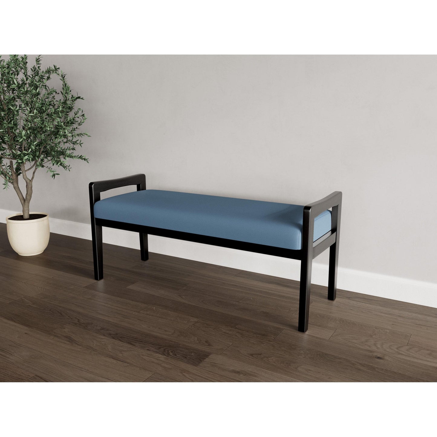 Weston Waiting Reception 2 Seat Bench Wood Frame