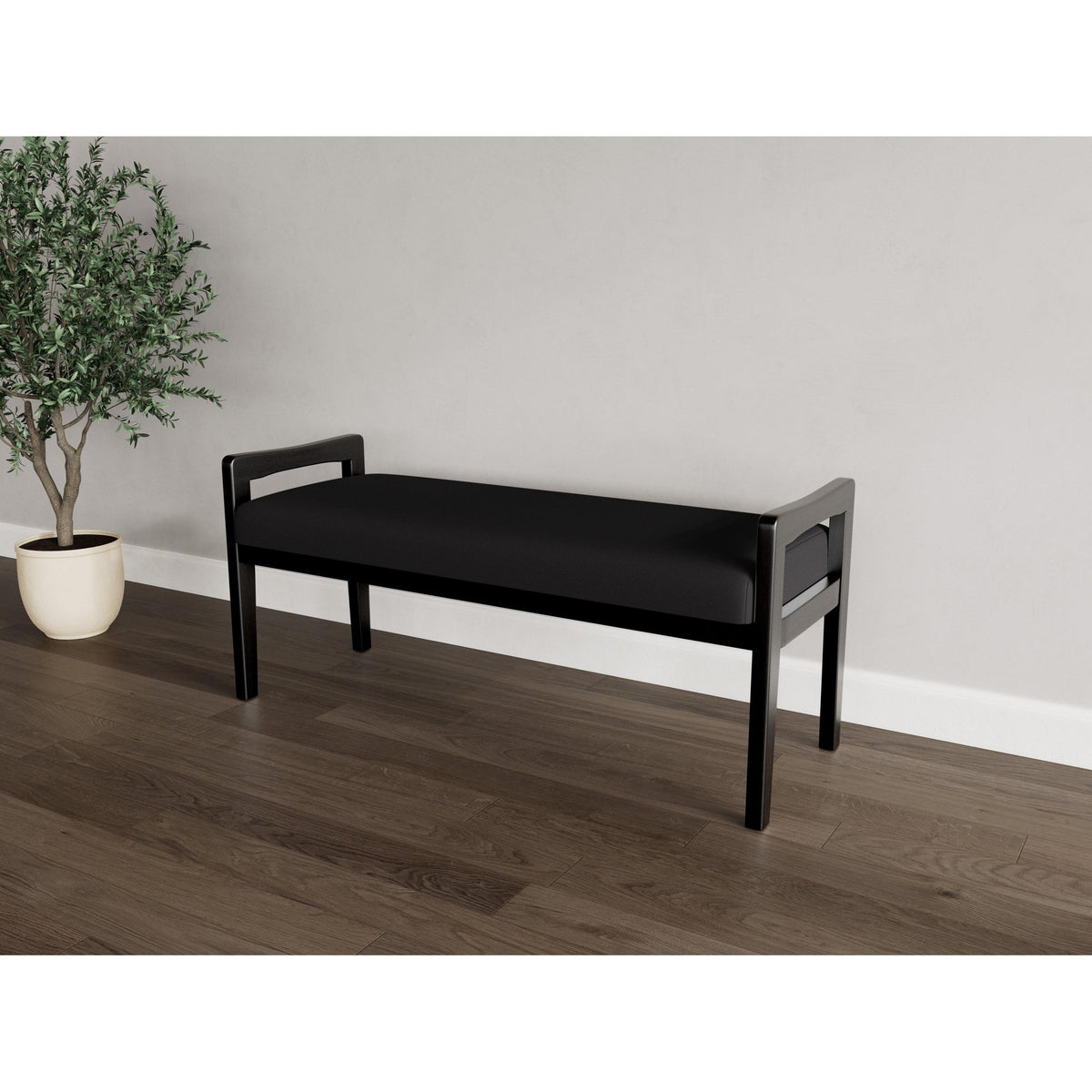 Weston Waiting Reception 2 Seat Bench Wood Frame